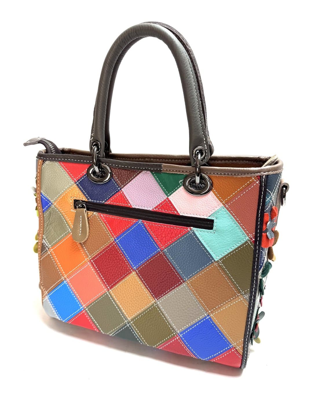 Borsa donna in vera pelle ARIANNA DINI mod. ARIELA, MULTICOLORE - FIORI