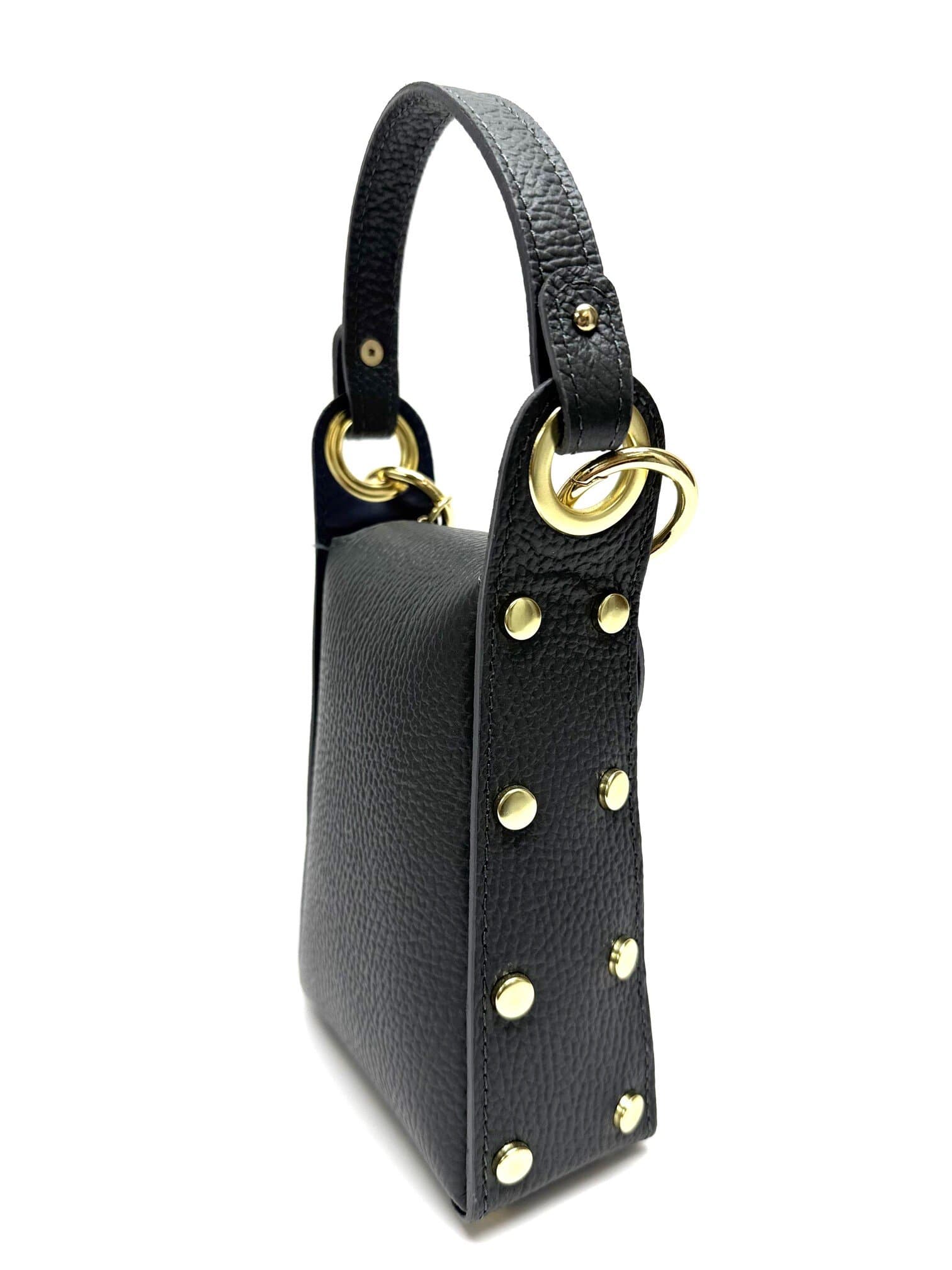 Borsa a mano / tracolla da donna in vera pelle AIDA BEE BAG, colore GRIGIO SCURO, CHIAROSCURO, Made in Italy.