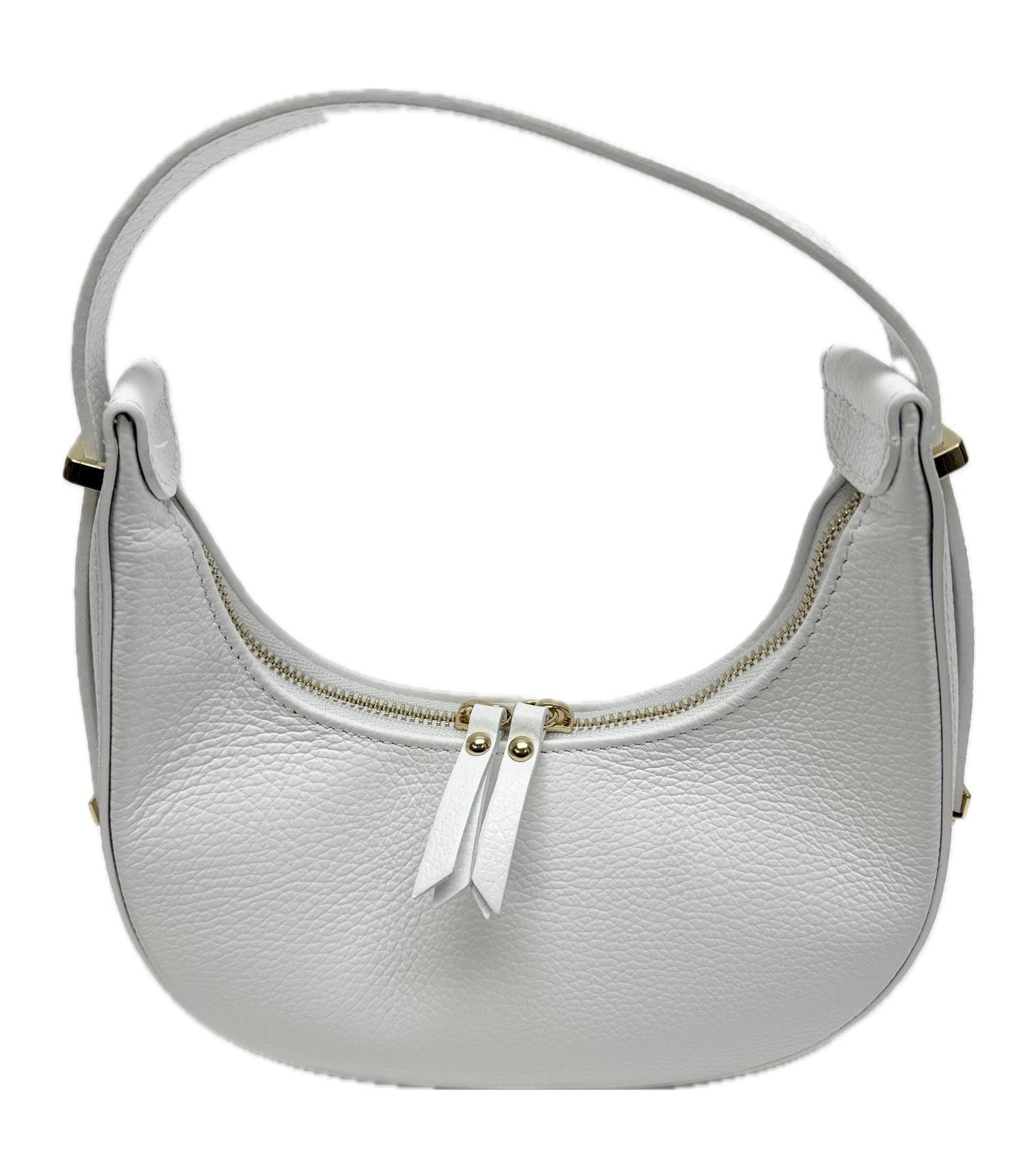 Genuine leather bag, MOANA, WHITE color, CHIAROSCURO, Made in Italy
