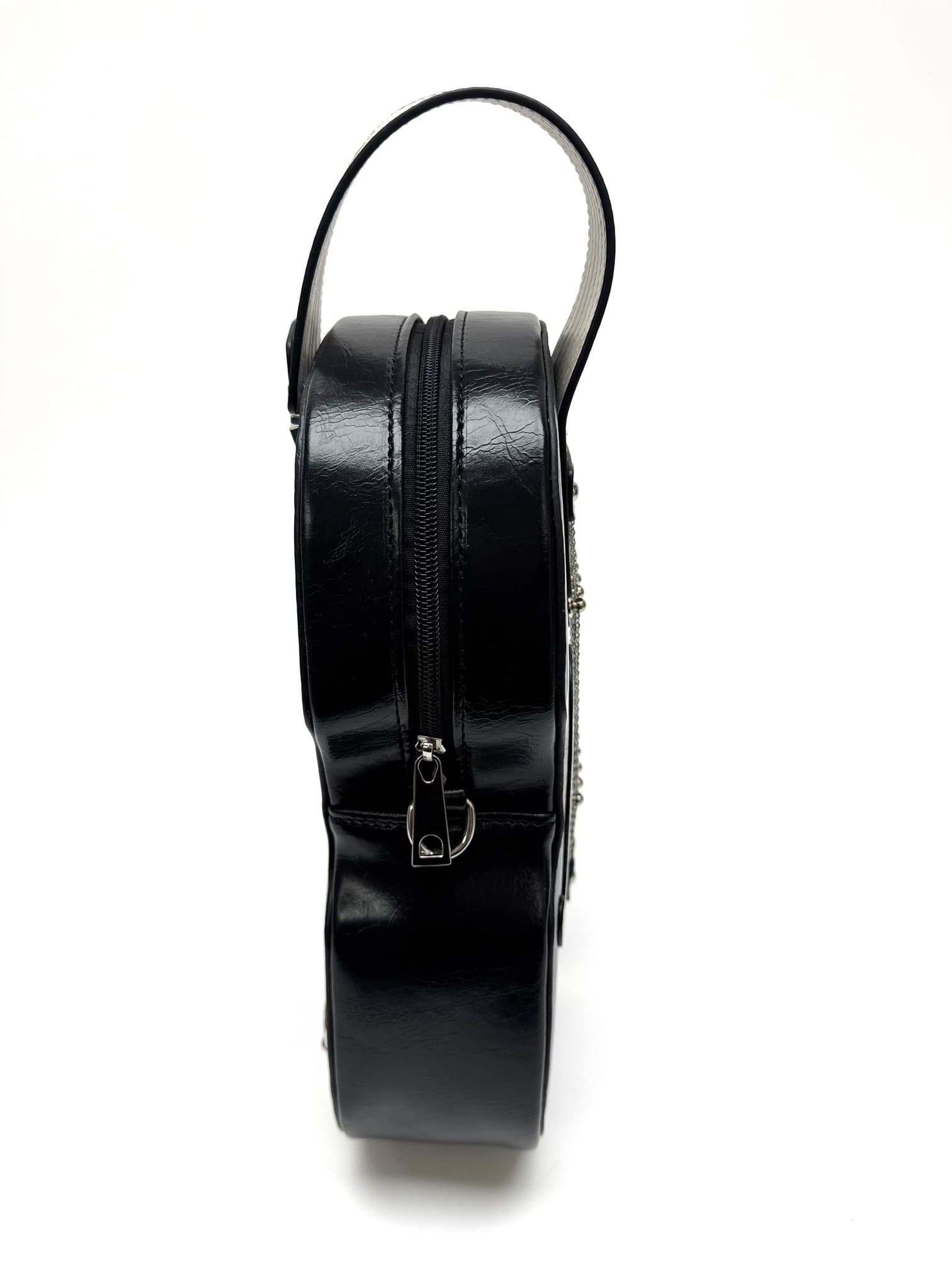Borsa Violin Luthia con tracolla, Cosplay Steampunk, in ecopelle, forma violino, colore nero, ARIANNA DINI DESIGN