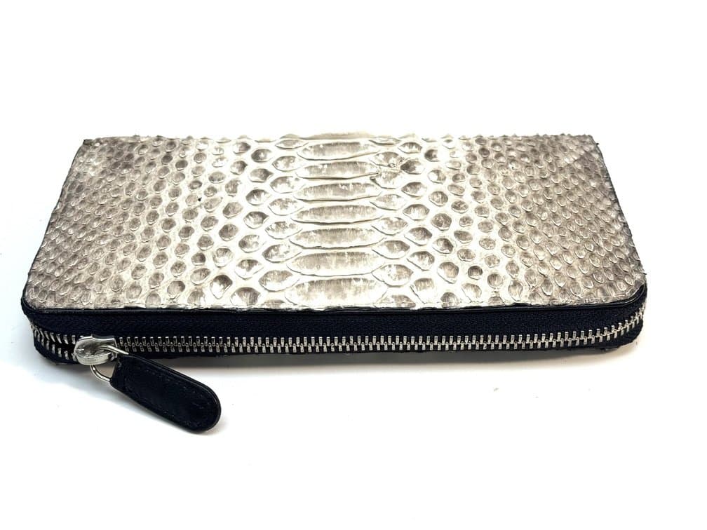 GARDENIA: portafoglio donna in pelle di pitone, colore : ROCCIA, Made in Italy