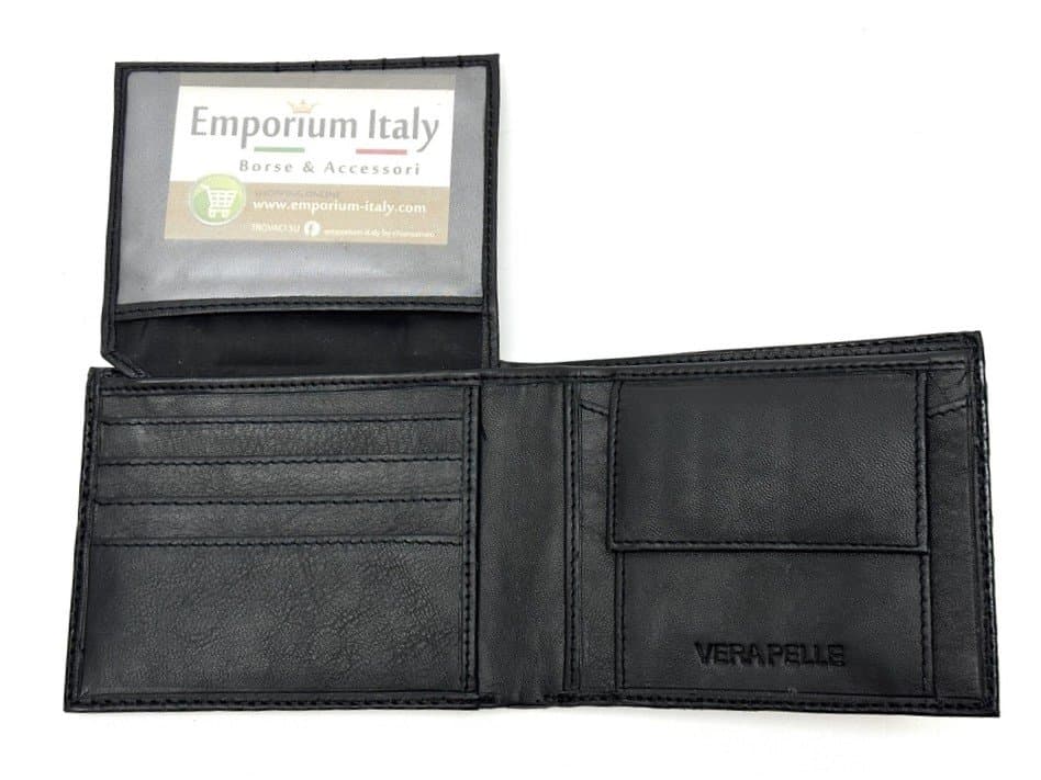 MAURITIUS: portafoglio uomo in pelle di pitone, colore: NERO, Made in Italy