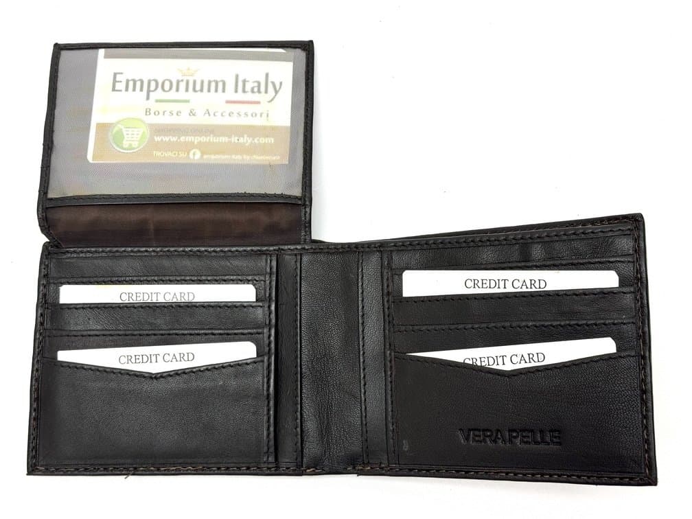 Portafoglio in vera pelle di pitone da uomo ABU DHABI, no portamoneta, colore MIELE, SANTINI, Made in Italy
