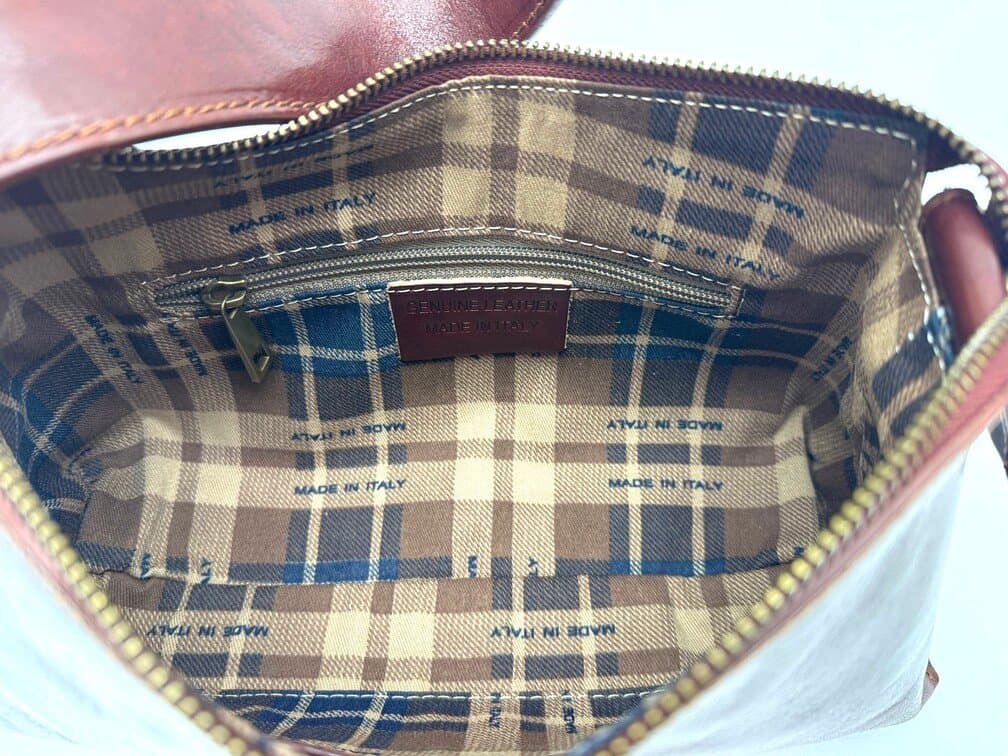 Borsa donna in vera pelle CHIAROSCURO mod. MARILYN, colore MARRONE, Made in Italy.