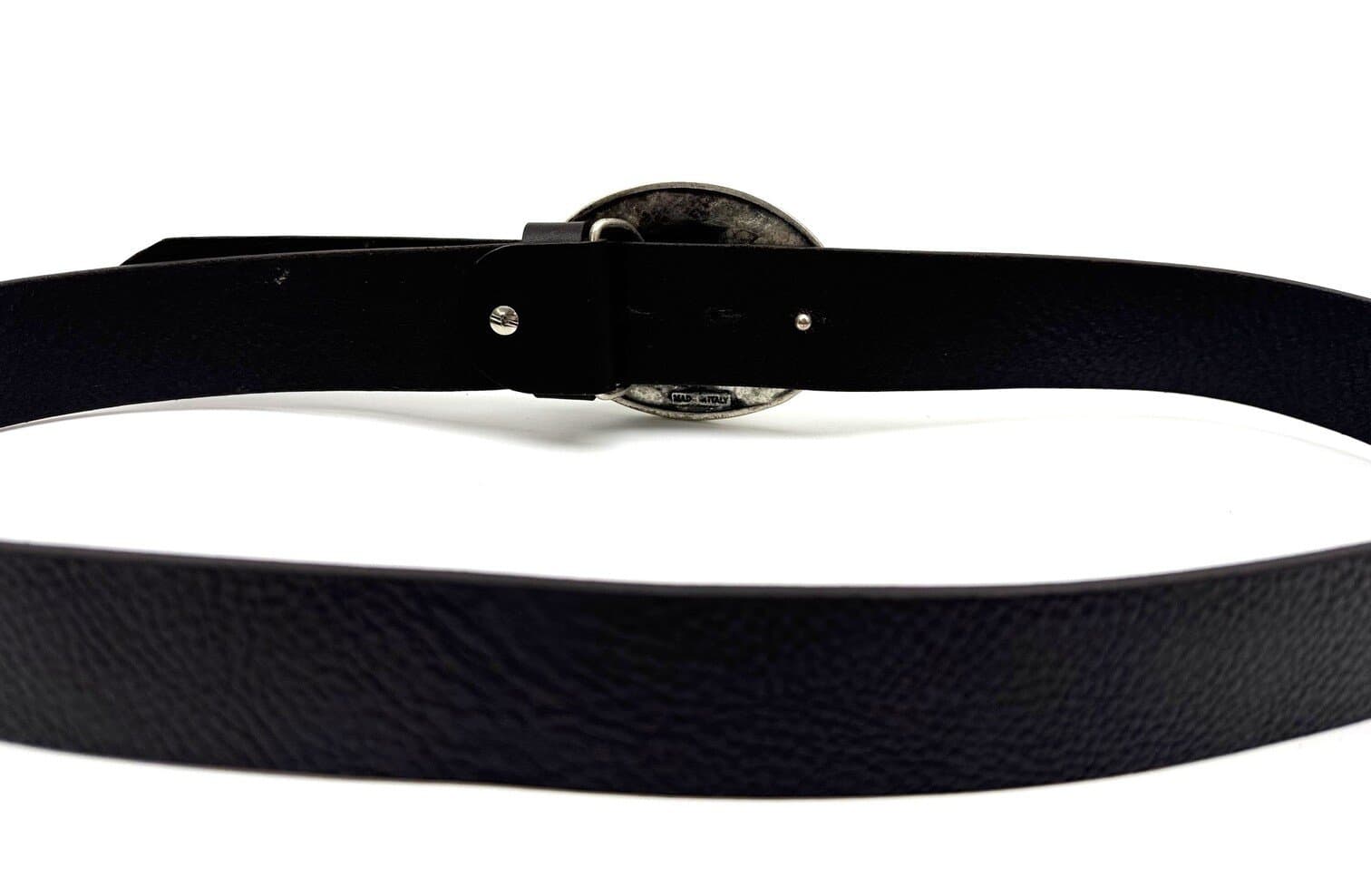 Cintura in vera pelle da uomo DENVER - STIVALI, colore TESTA DI MORO, fibbia speciale, CHIAROSCURO, Made in Italy