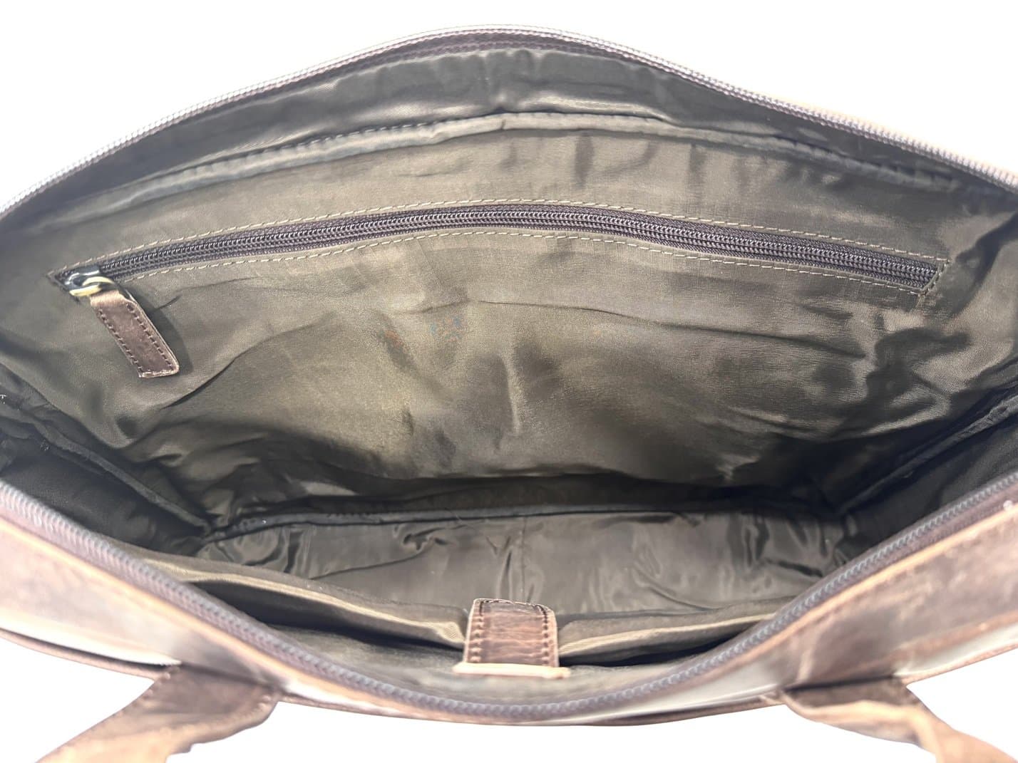 ANSALDO: cartella ufficio / borsa lavoro, uomo - donna, colore: NABUK MARRONE, Made in Italy.