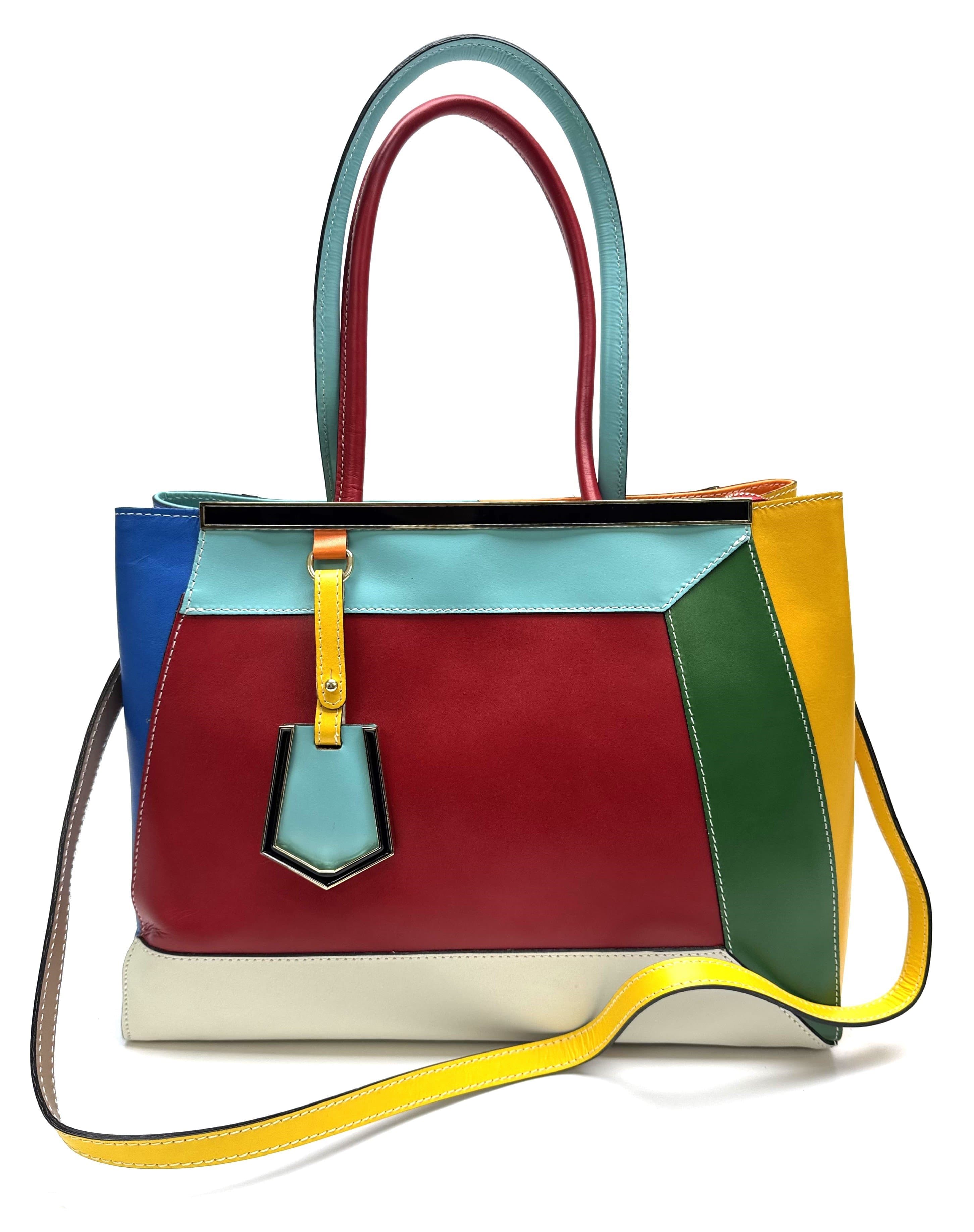 Borsa donna in vera  pelle CHIAROSCURO mod. HANA, base rosso, colore MULTICOLORE / ESTIVO,  Made in Italy