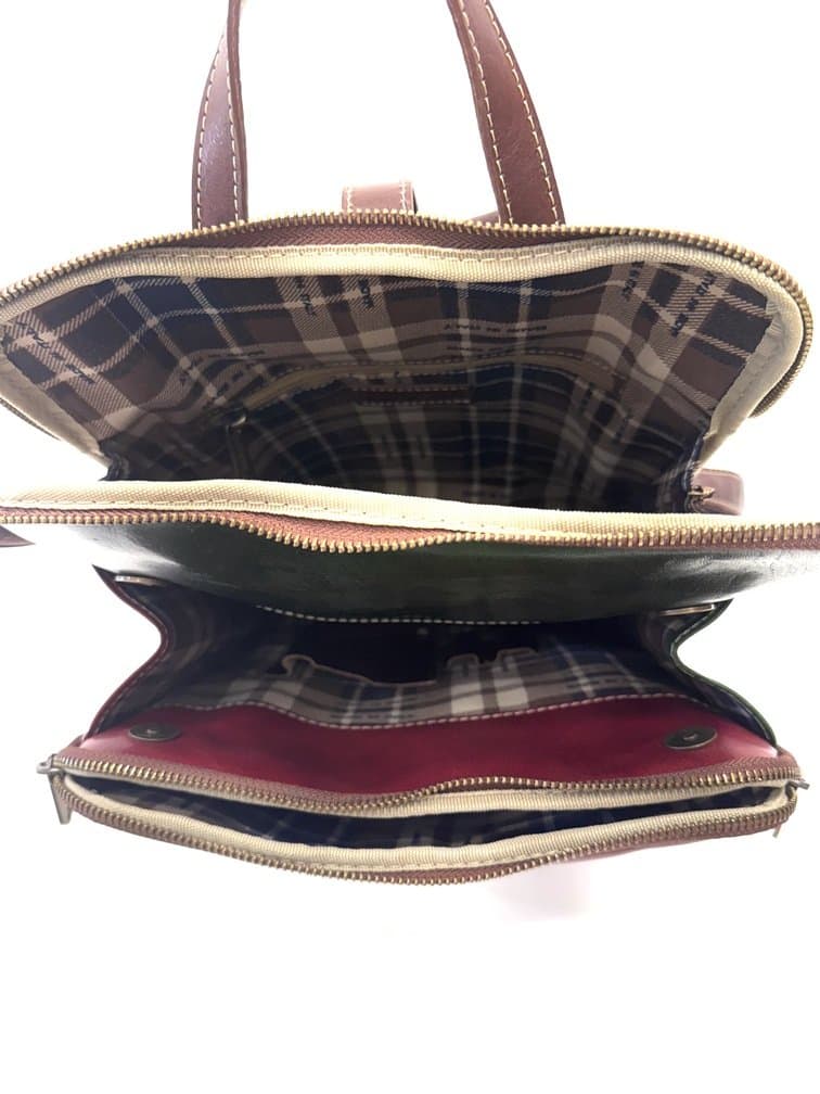 Borsa zaino donna in vera pelle MONTE COLOMBINE, TRICOLORE BANDIERA ITALIANA, VERDE/BIANCO/ROSSO, CHIAROSCURO, Made in Italy