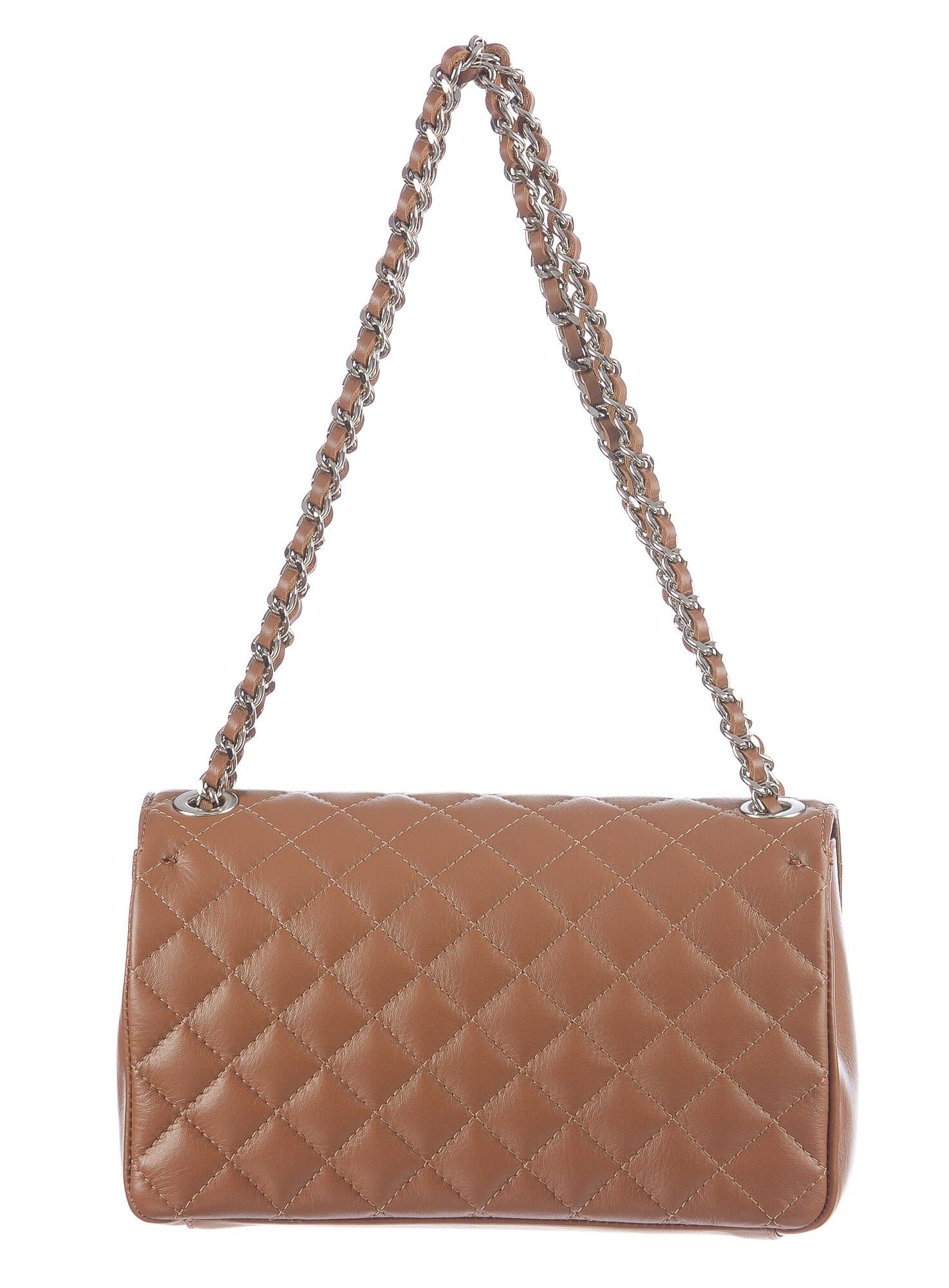 Borsa a spalla da donna in vera pelle CHARLOTTE MEDIUM, colore MIELE, CHIAROSCURO, MADE IN ITALY
