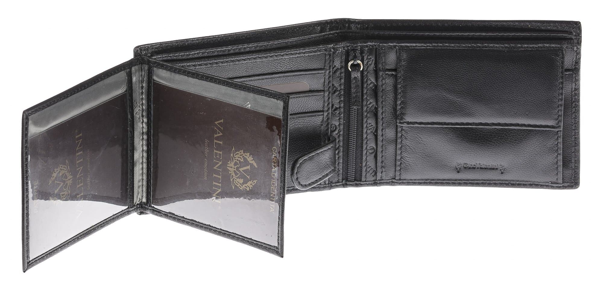 Portafoglio uomo in vera pelle tradizionale EMPORIO VALENTINI mod. IRLANDA colore NERO Made in Italy