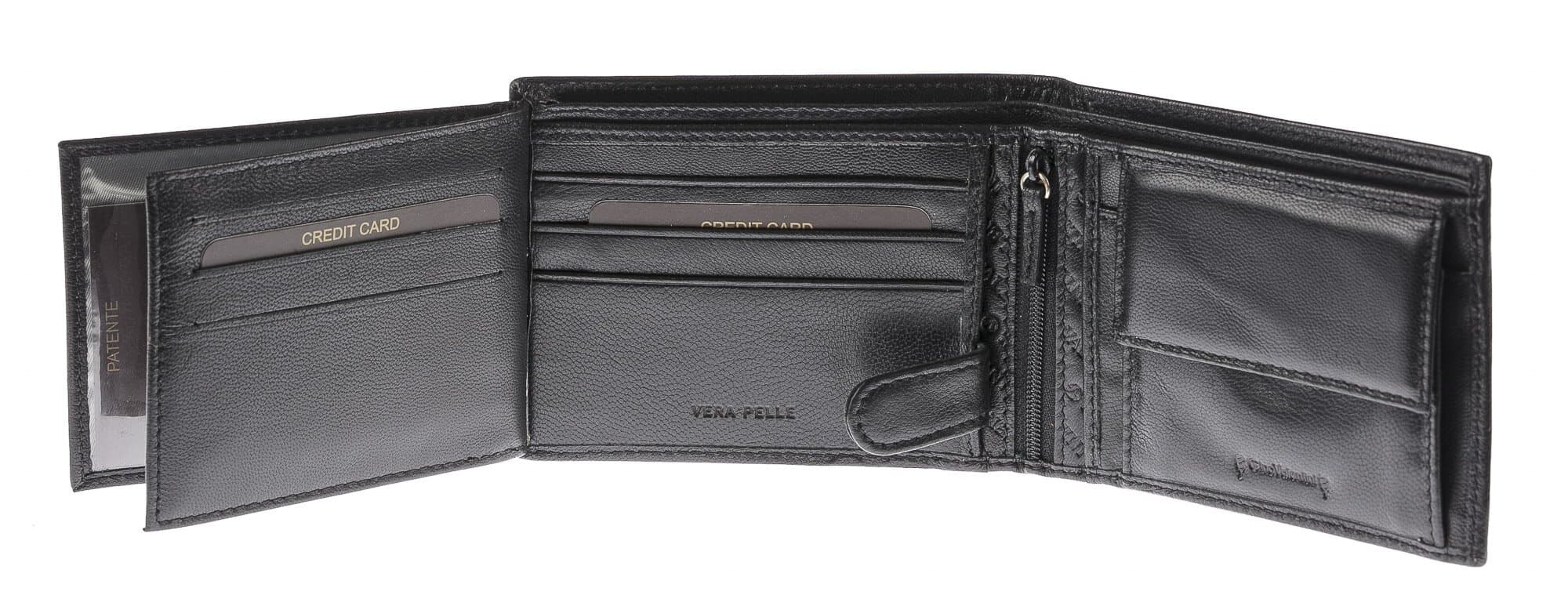 Portafoglio uomo in vera pelle tradizionale EMPORIO VALENTINI mod. IRLANDA colore NERO Made in Italy