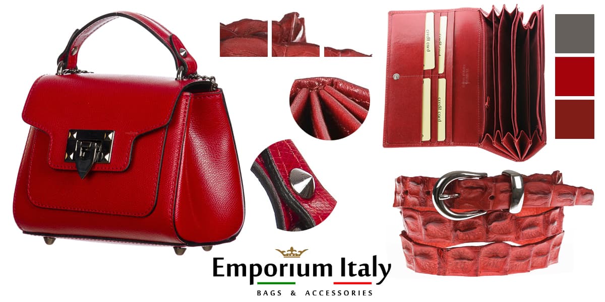 Moodboard: Natale in rosso - Idee regalo in vera pelle