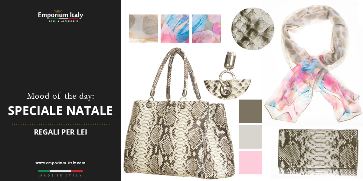 Moodboard: Speciale Natale, Regali per lei - Borsa, portafoglio e sciarpa