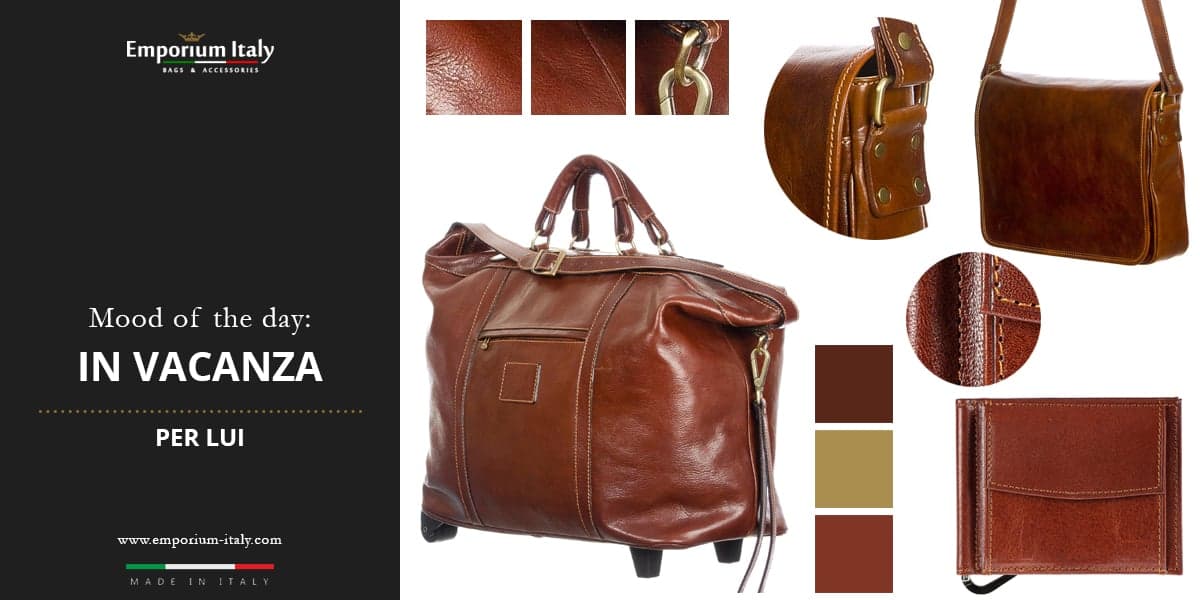 Moodboard: vacanze per lui -  Borsone, tracolla, e portatessere