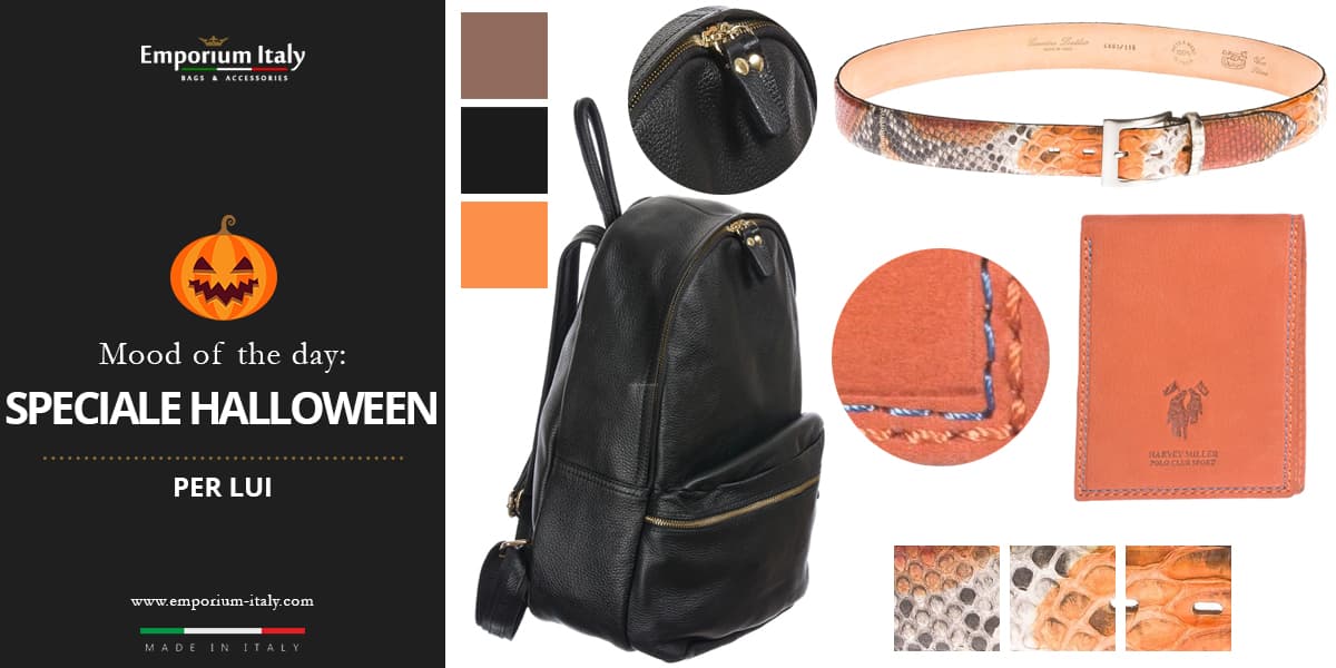 Moodboard: speciale Halloween per lui - zaino, portafoglio e cintura