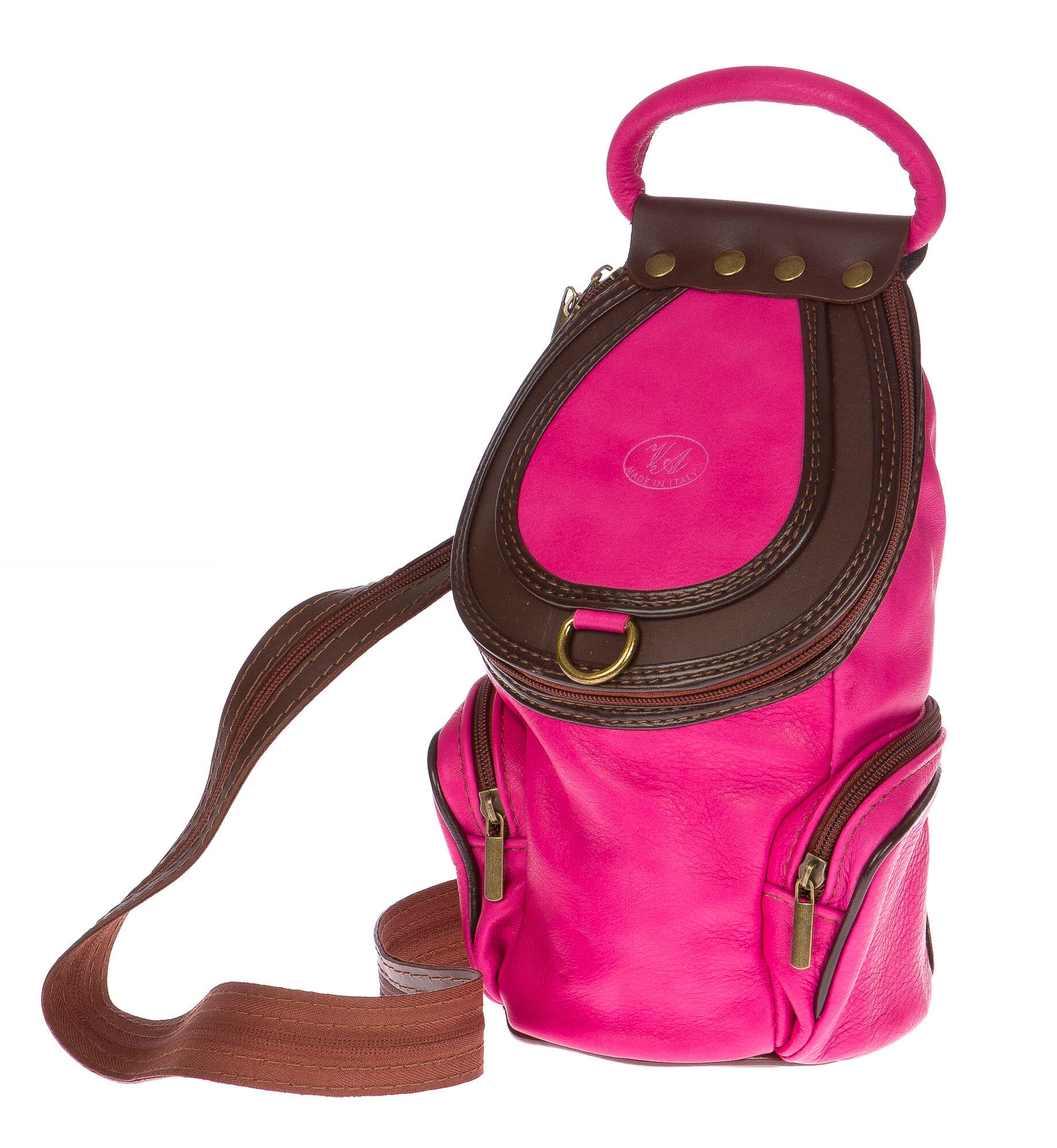 Borsa zaino in vera pelle.