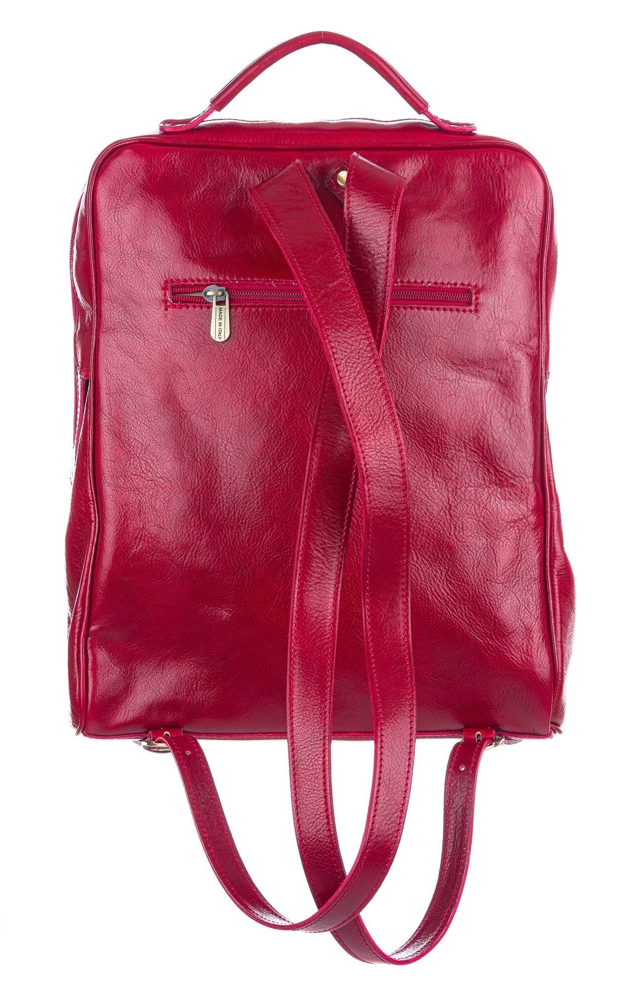 Zaino in vera pelle CHIAROSCURO mod. MONTE BIANCO maxi colore ROSSO Made in Italy