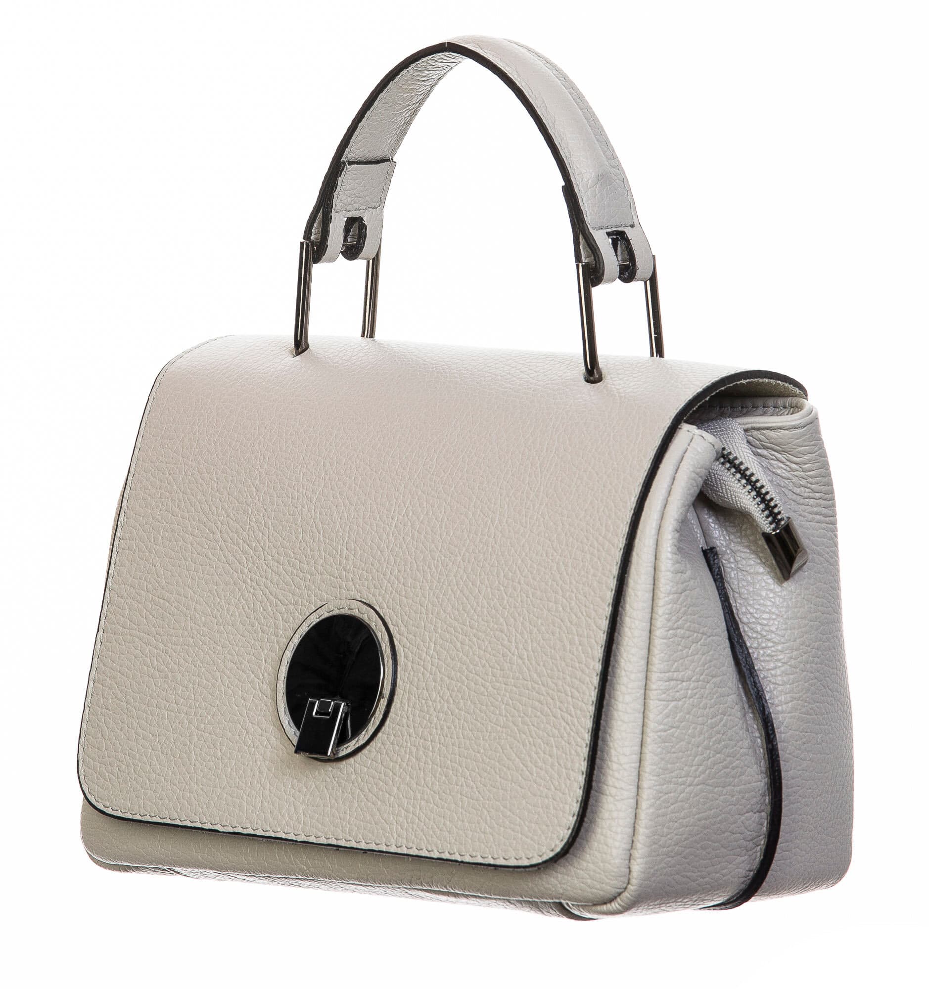 Borsa donna in vera pelle, CHIAROSCURO, mod EVELIN colore beige, Made in Italy.