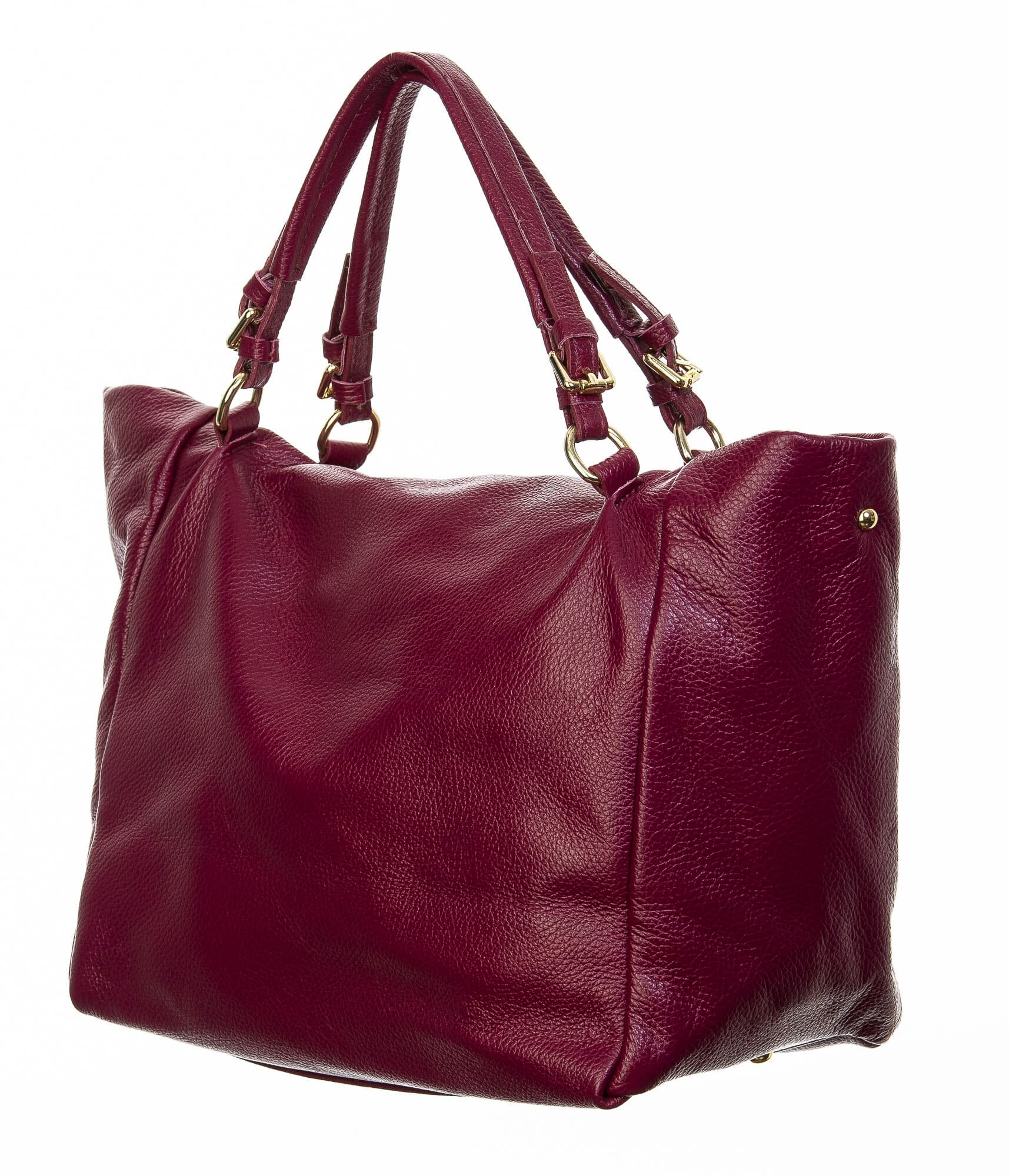 Borsa donna in vera pelle, CHIAROSCURO, mod ELODY colore bordò, Made in Italy.