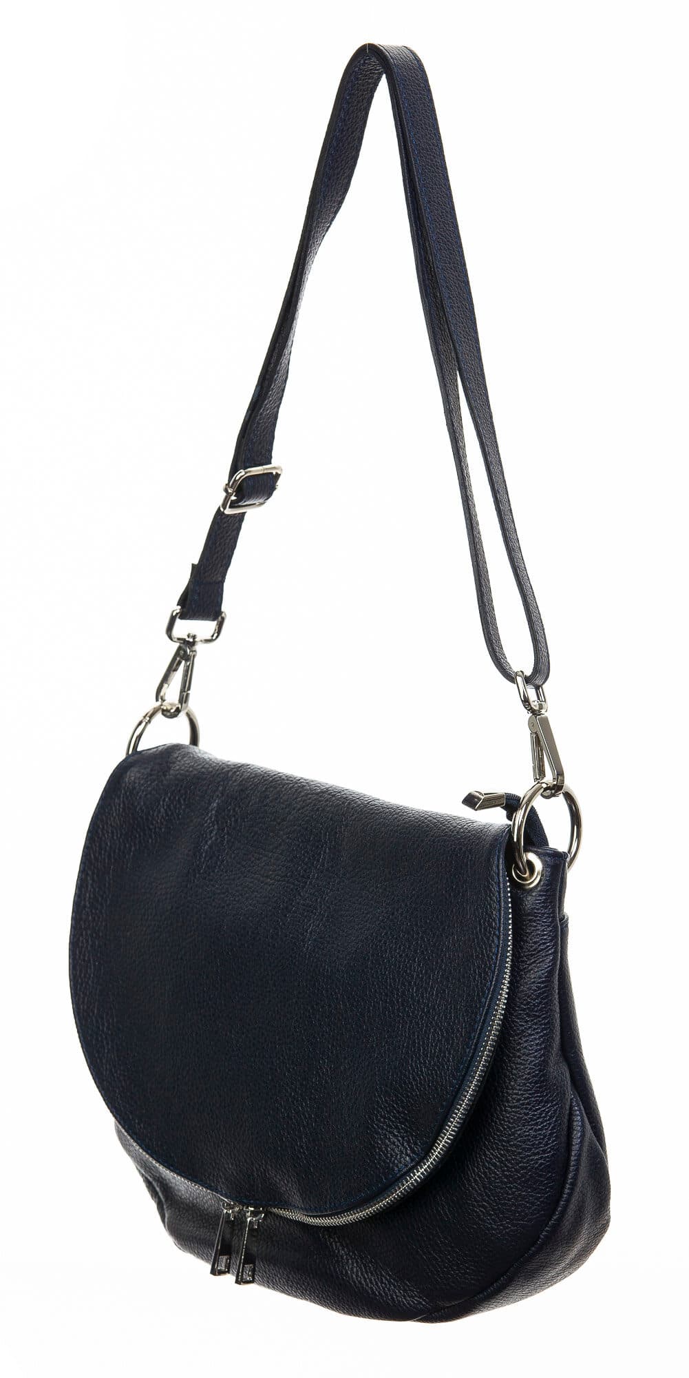 Borsa donna in vera pelle, CHIAROSCURO, mod LETIZIA colore blu, Made in Italy.