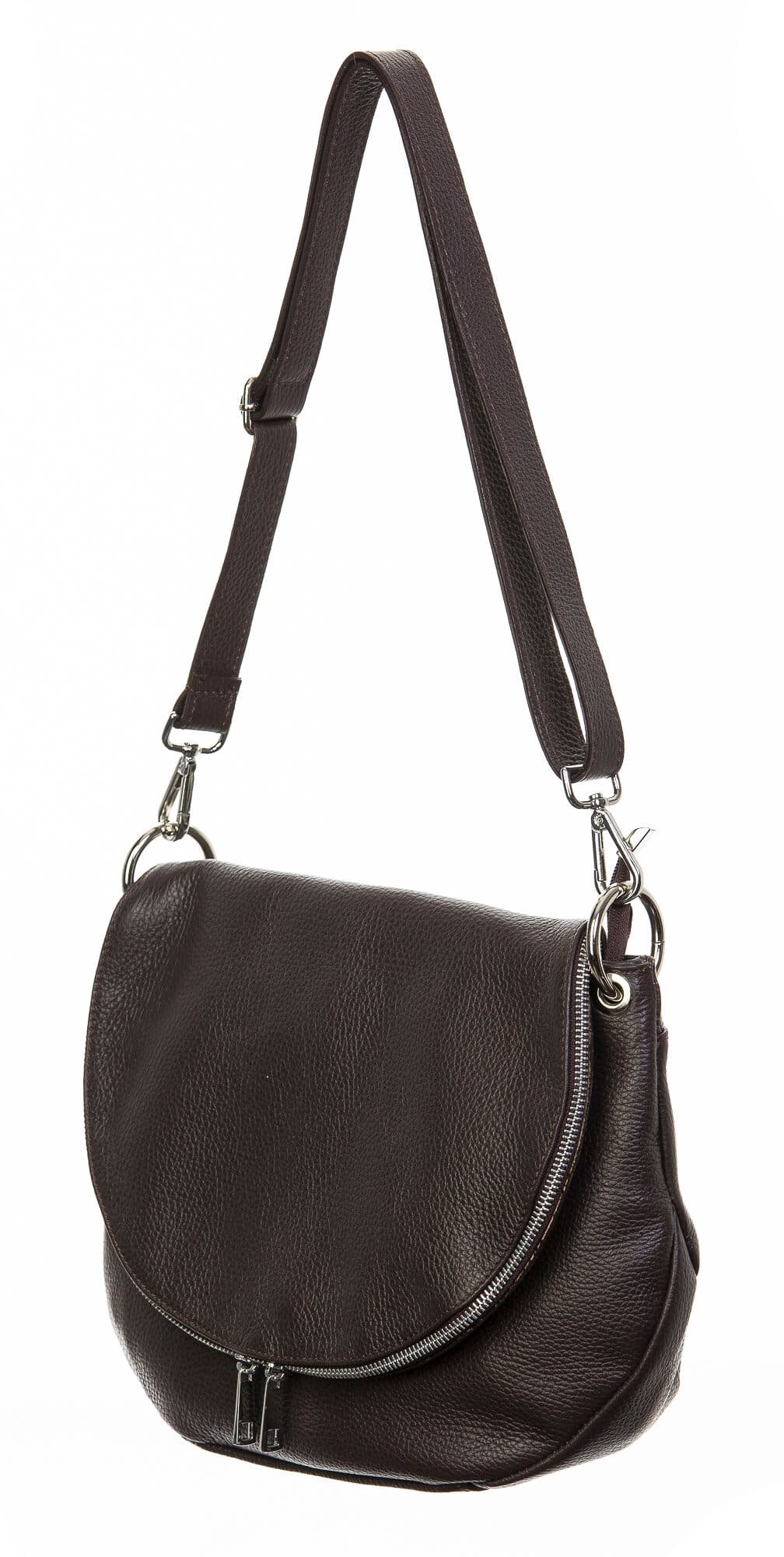 Borsa donna in vera pelle, CHIAROSCURO, mod LETIZIA colore marrone, Made in Italy.