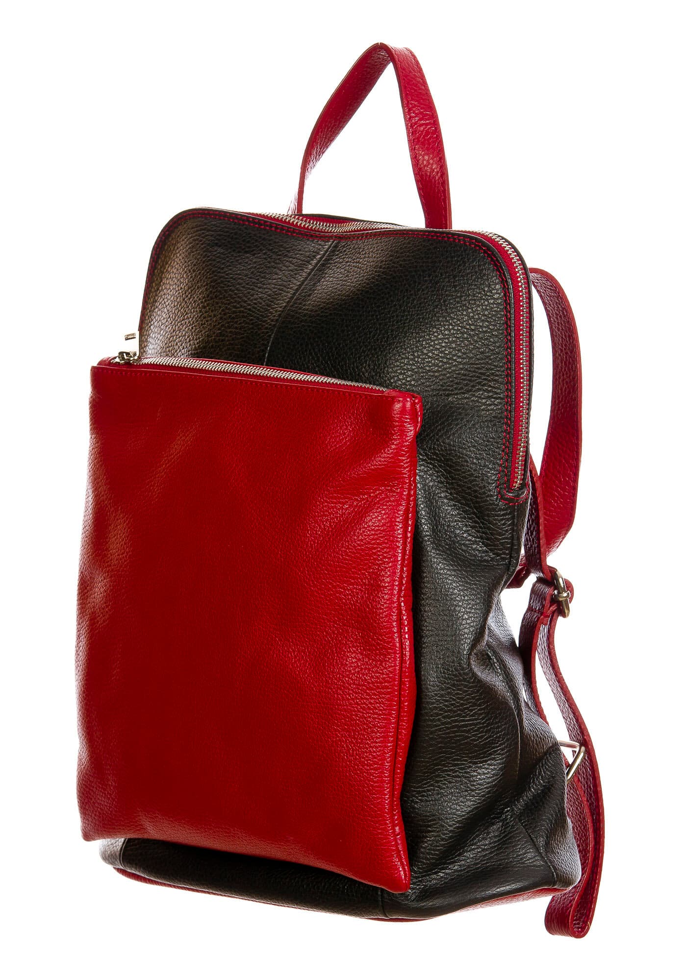 MONVISO : borsa - zaino donna, pelle morbida, colore: TESTAMORO, Made in Italy