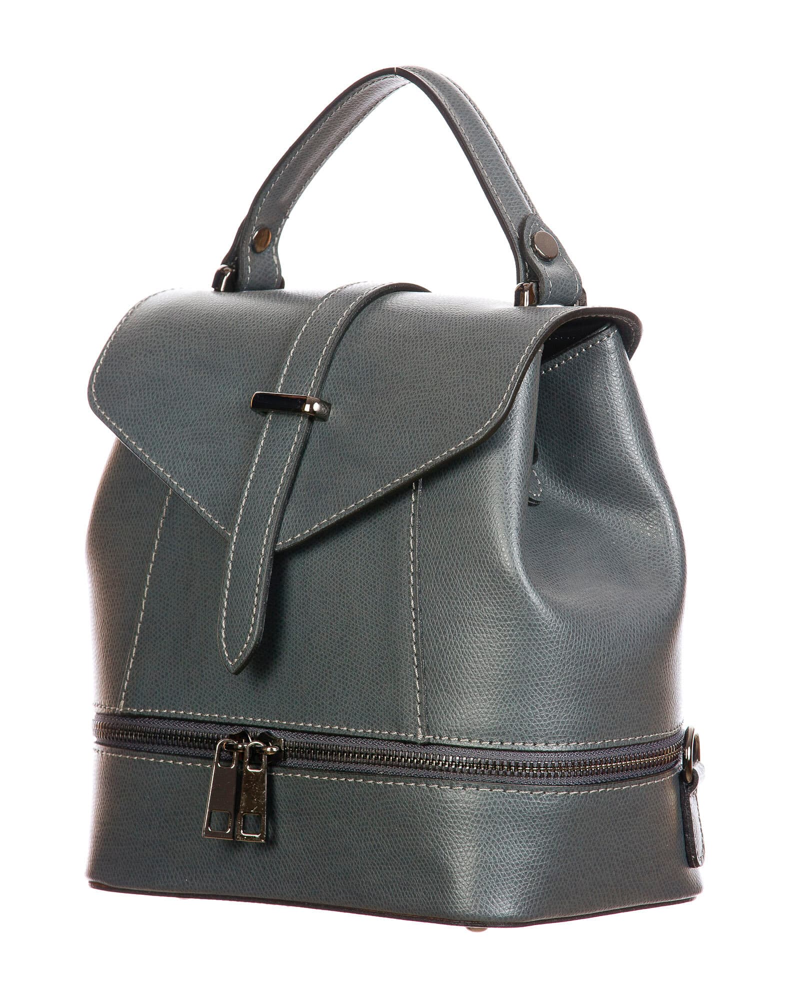 CAMY : borsa - zaino donna, pelle safiano rigida, colore : GRIGIO, Made in Italy.