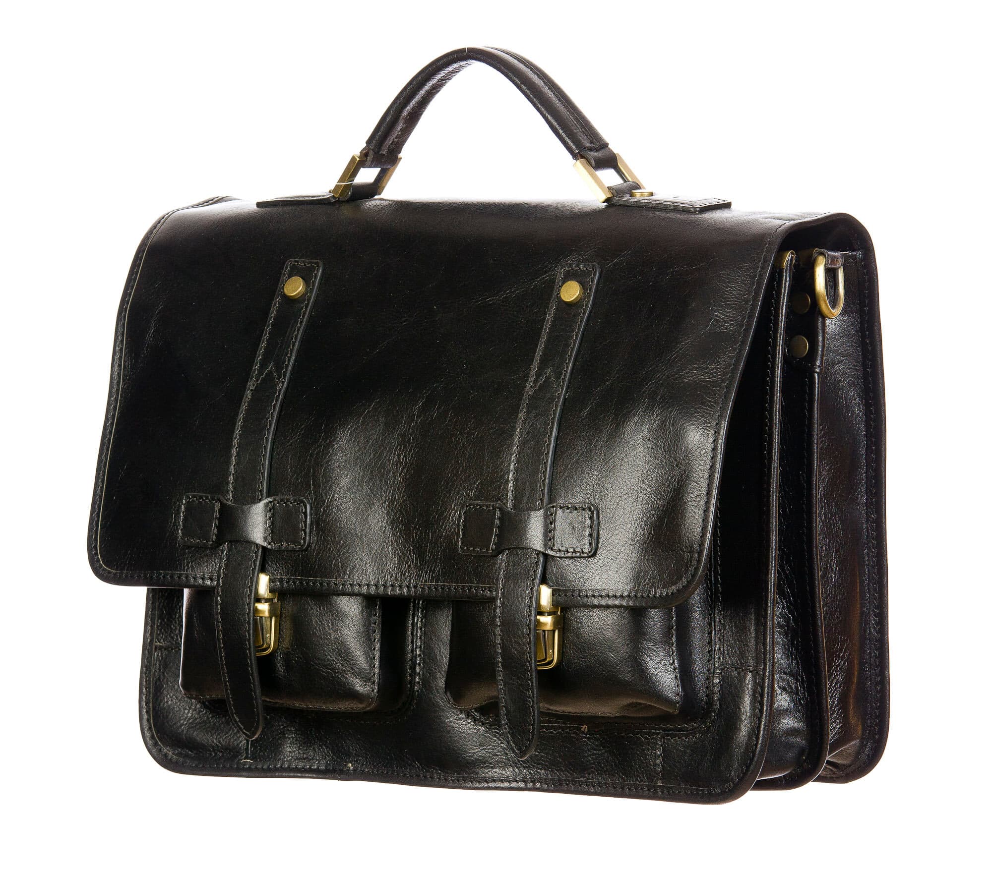 ERNESTO: cartella /borsa ufficio uomo, in cuoio, colore: NERO, Made in Italy