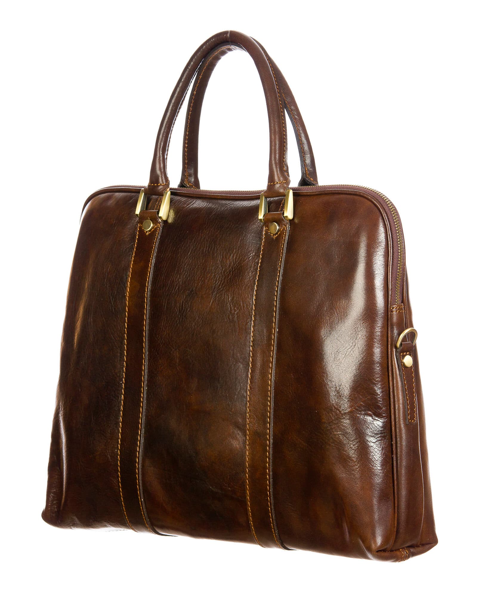 MALCO : cartella ufficio / borsa portacomputer, uomo - donna, in cuoio, colore : TESTAMORO, Made in Italy