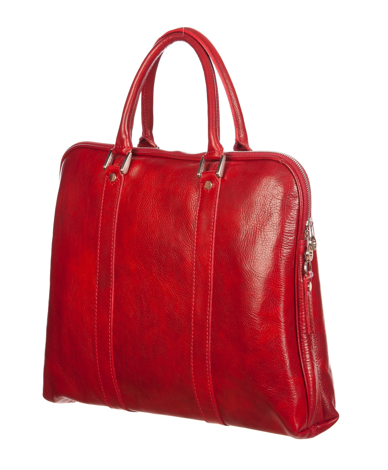 MALCO : cartella ufficio / borsa portacomputer, uomo - donna, in cuoio, colore : ROSSO, Made in Italy