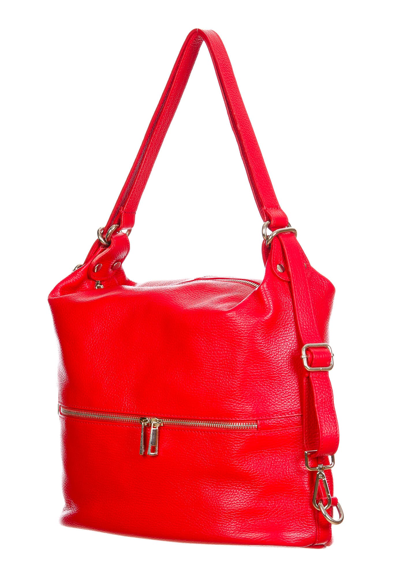 MONTE SIERRA : borsa - zaino, donna, pelle morbida, colore : ROSSO, Made in Italy