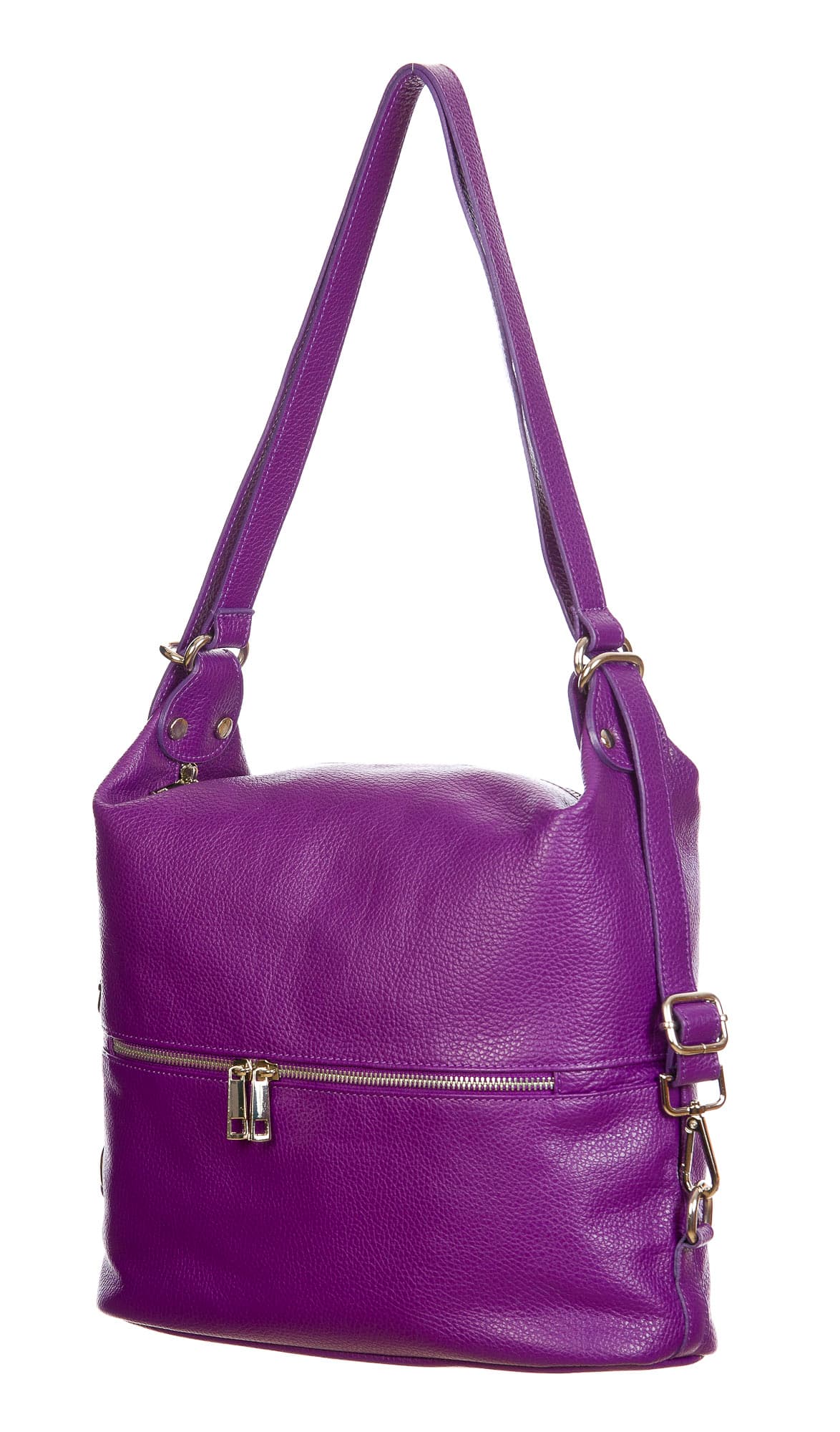 MONTE SIERRA : borsa - zaino, donna, pelle morbida, colore : VIOLA, Made in Italy