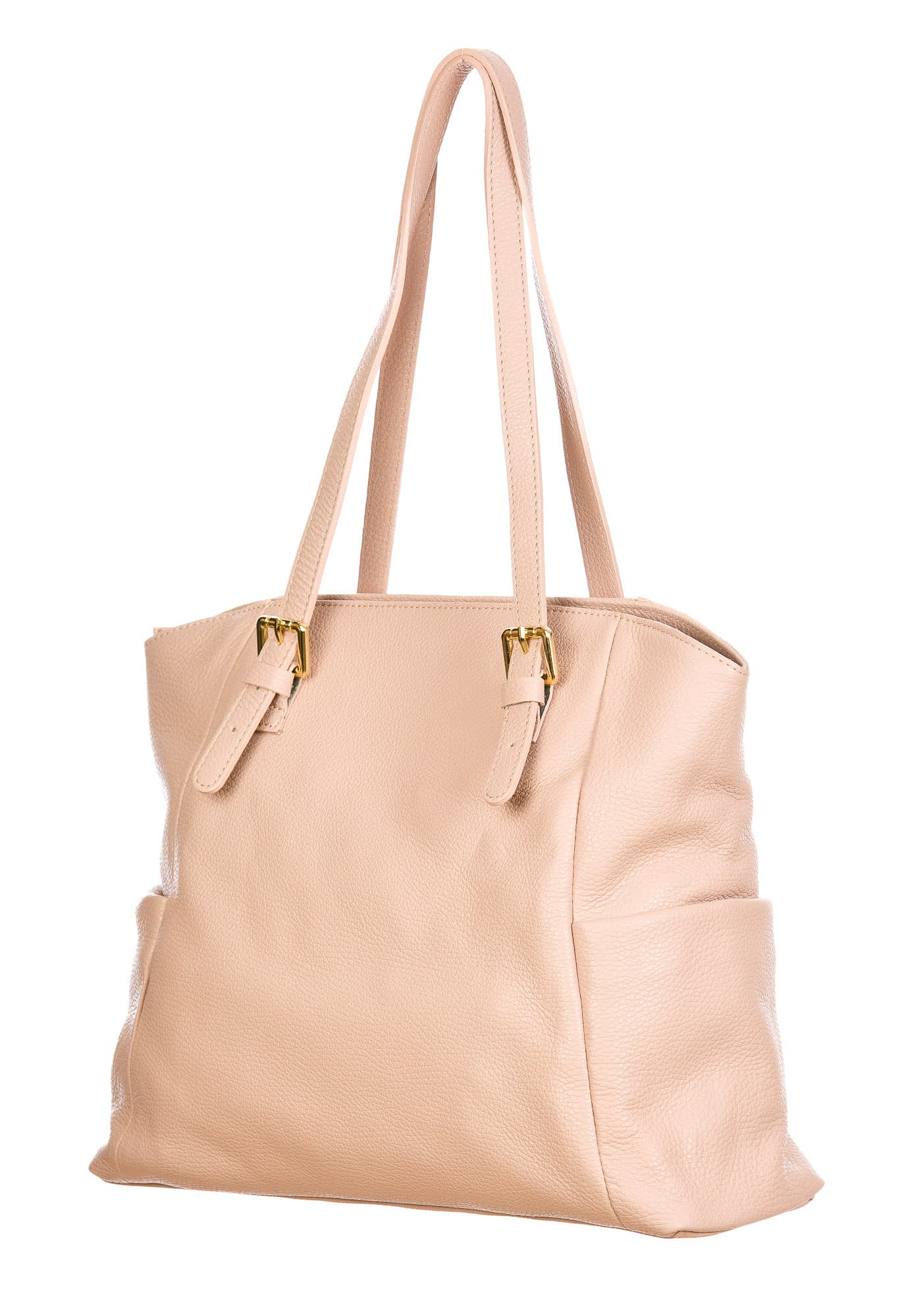 Borsa a spalla da donna in vera pelle CLERY, colore ROSA, CHIARO SCURO, MADE IN ITALY
