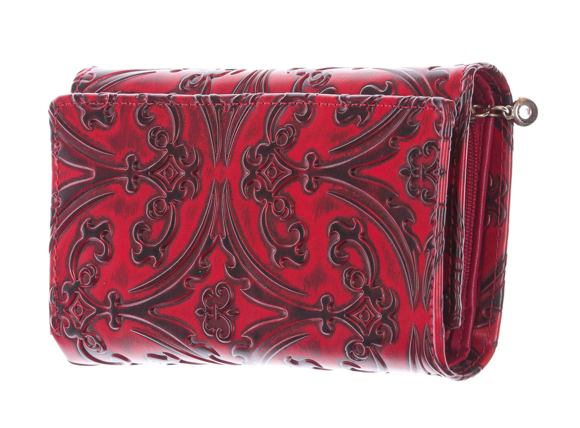 CAMELIA : portafoglio donna in cuoio, colore : ROSSO, Made in Italy