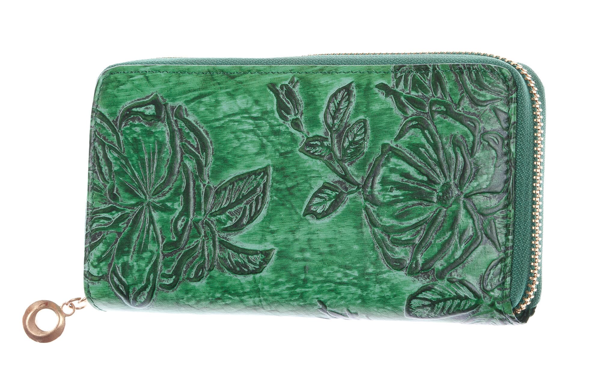 AZALEA : portafoglio donna in cuoio, colore : VERDE, Made in Italy