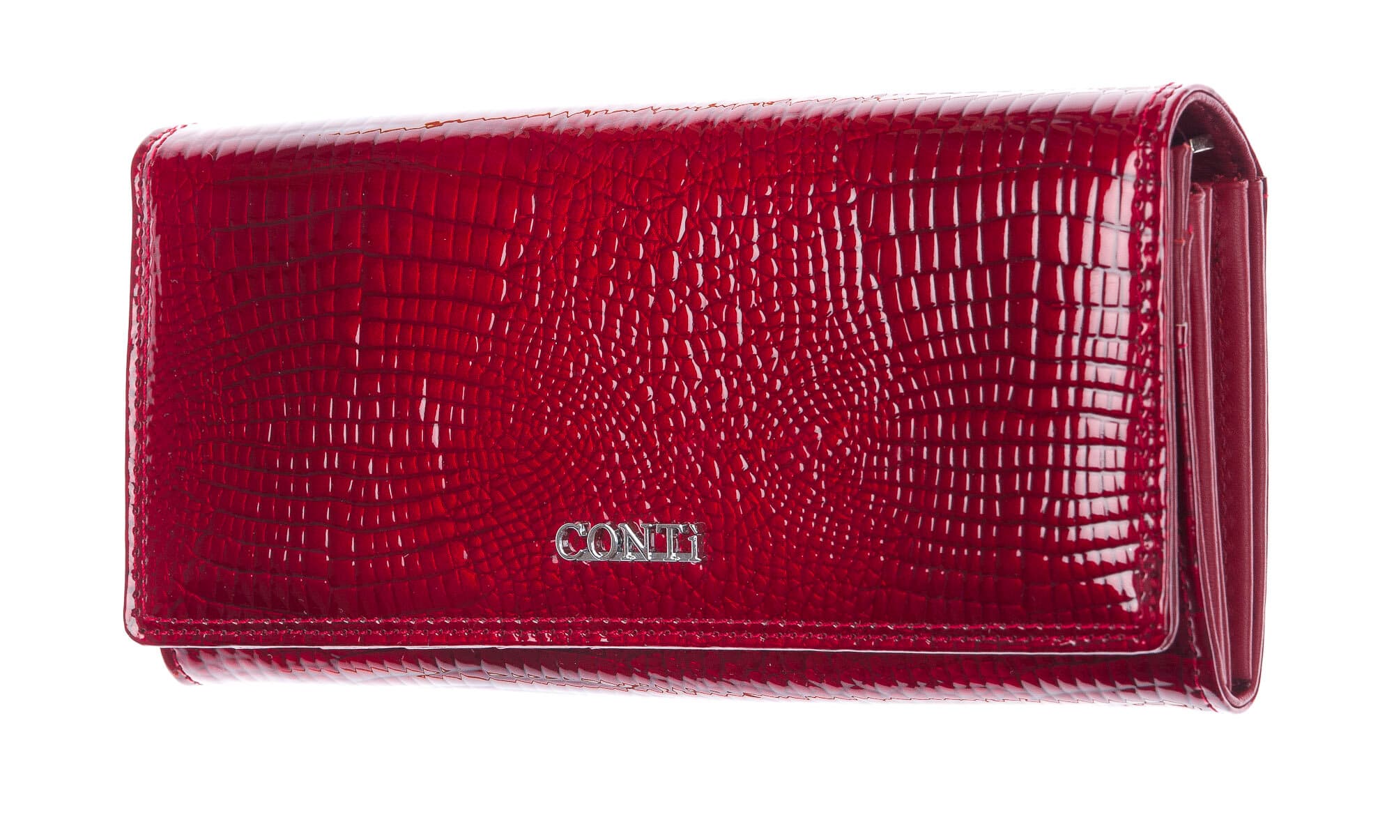 DAFNE : portafoglio donna pelle laccata, colore : ROSSO, Made in Italy