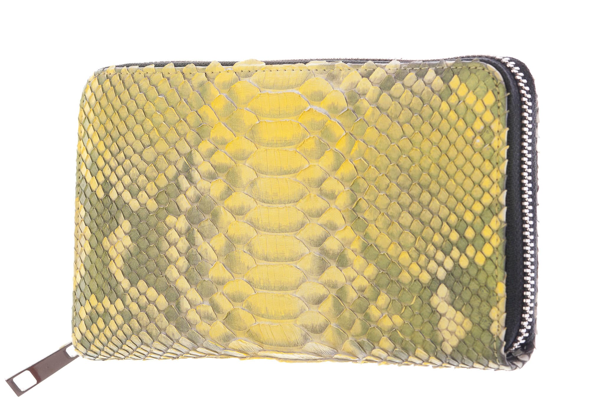 GARDENIA: portafoglio donna in pelle di pitone, colore : GIALLO, Made in Italy