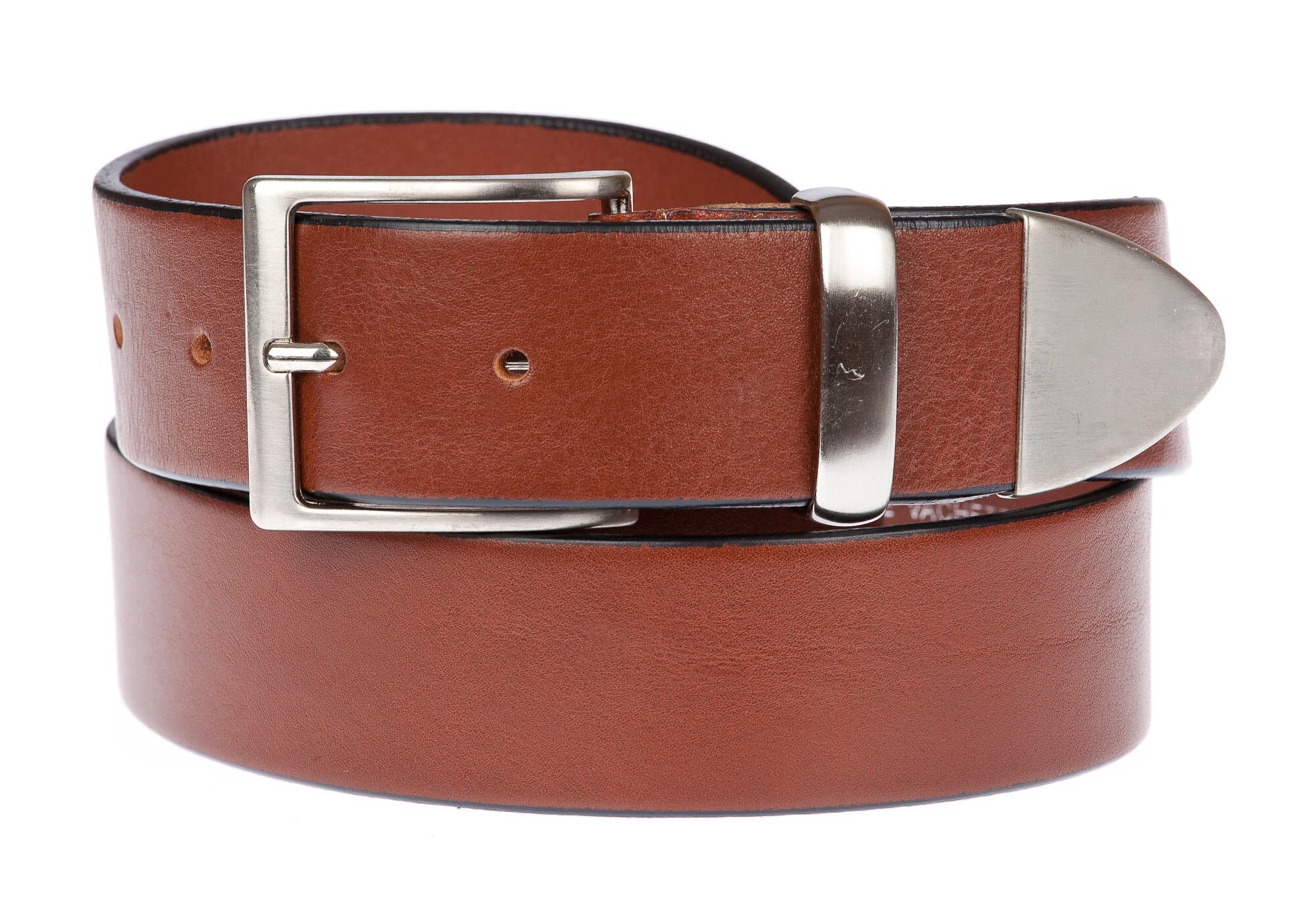 FIUMICINO: men's leather belt, color: BROWN, Made in Italy