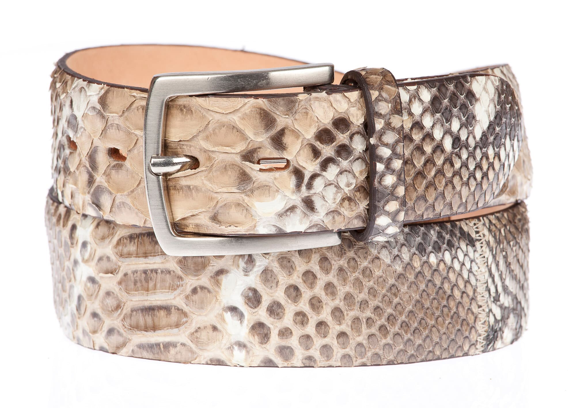 PALMANOVA: cintura uomo / donna in pitone, certificato CITES, colore: ROCCIA, Made in Italy