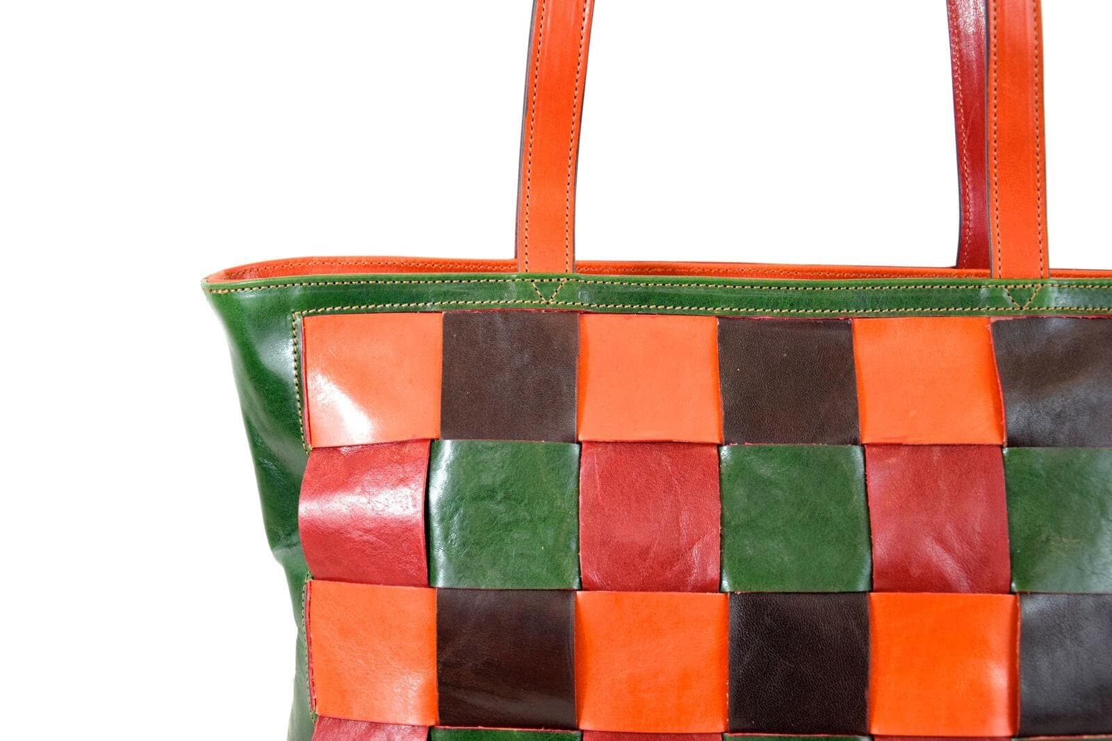 Borsa donna TAMARA a spalla in vera pelle primo fiore, MULTICOLORE, SANTINI