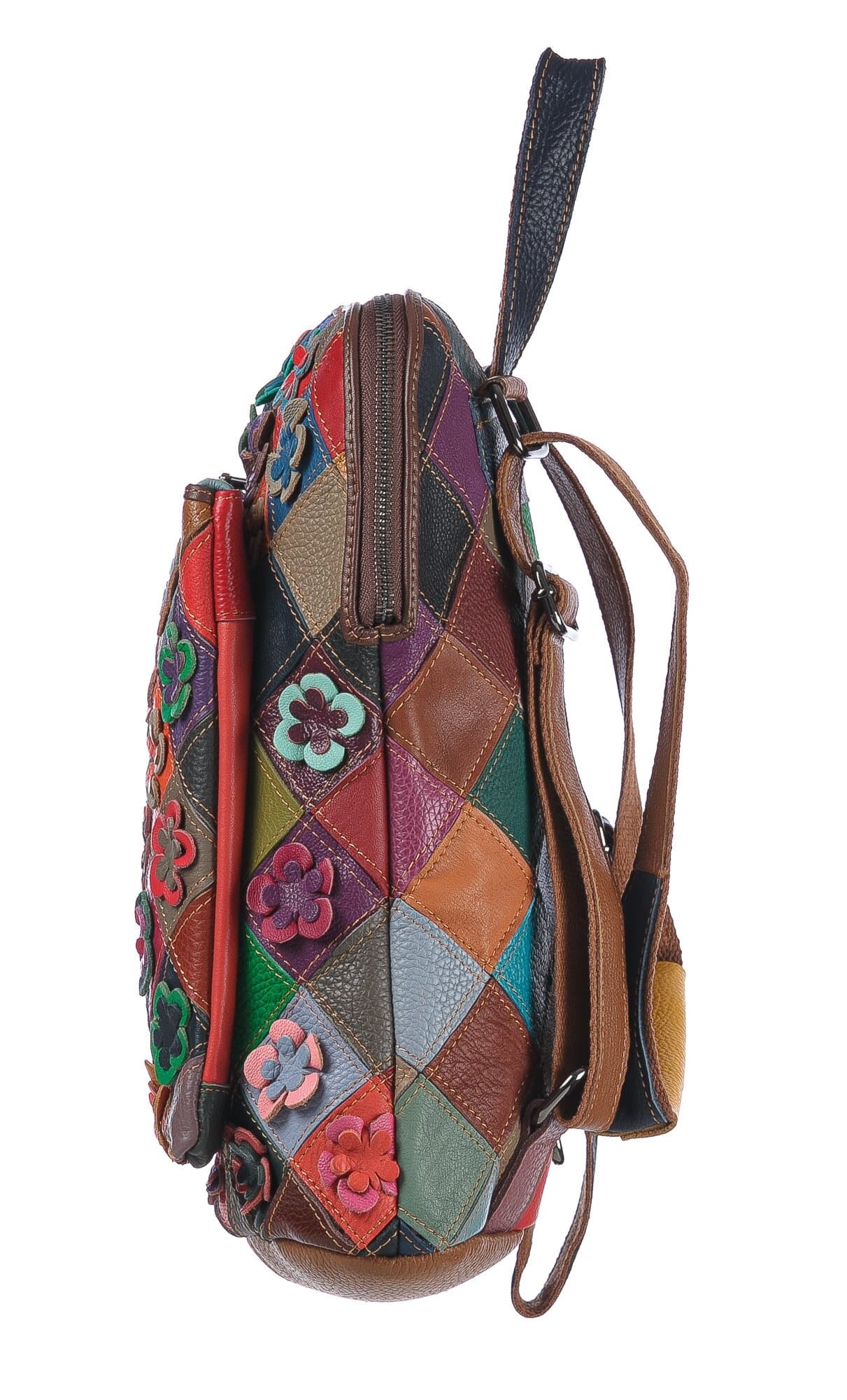 Borsa zaino donna in vera pelle MONTE GEMELLI, MULTICOLORE, ARIANNA DINI, MADE IN ITALY