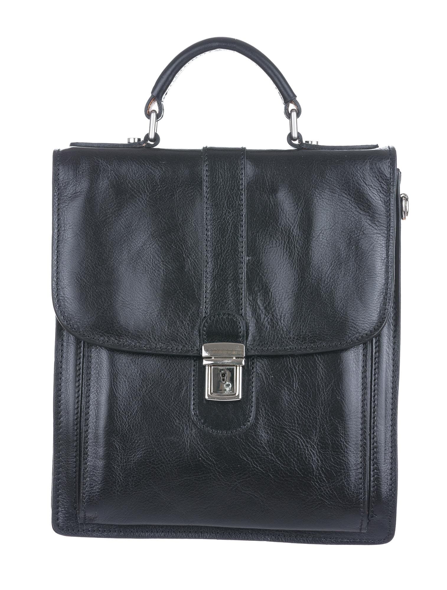 Borsa a mano da uomo in vera pelle ALDO, colore NERO, CHIAROSCURO, Made in Italy