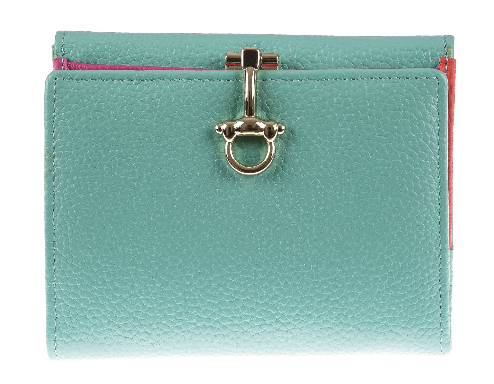 Portafoglio in vera pelle da donna MIMOSA, colore AZZURRO, SANTINI, MADE IN ITALY