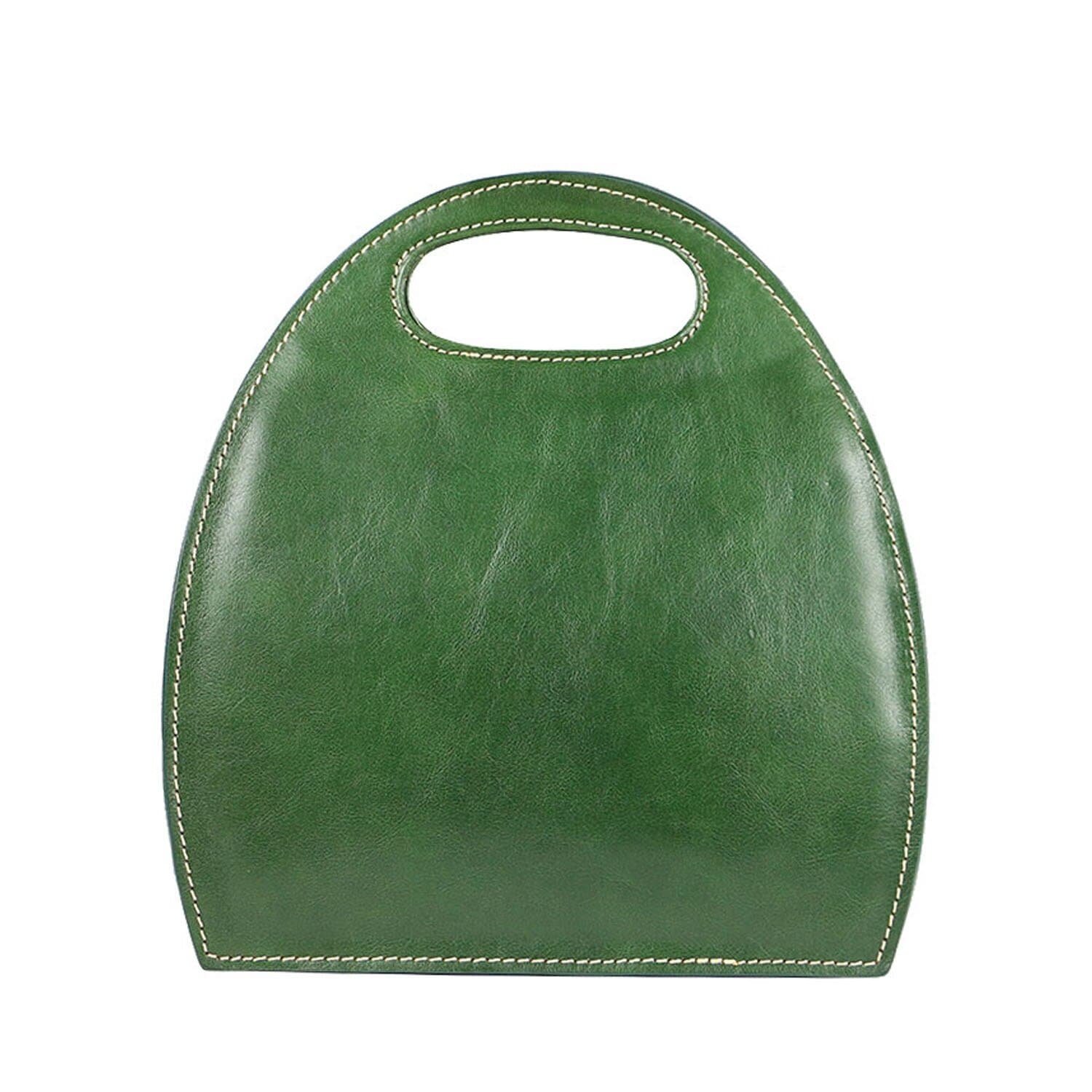 Borsa donna in vera pelle CHIAROSCURO mod. WINONA, colore VERDE, Made in Italy.