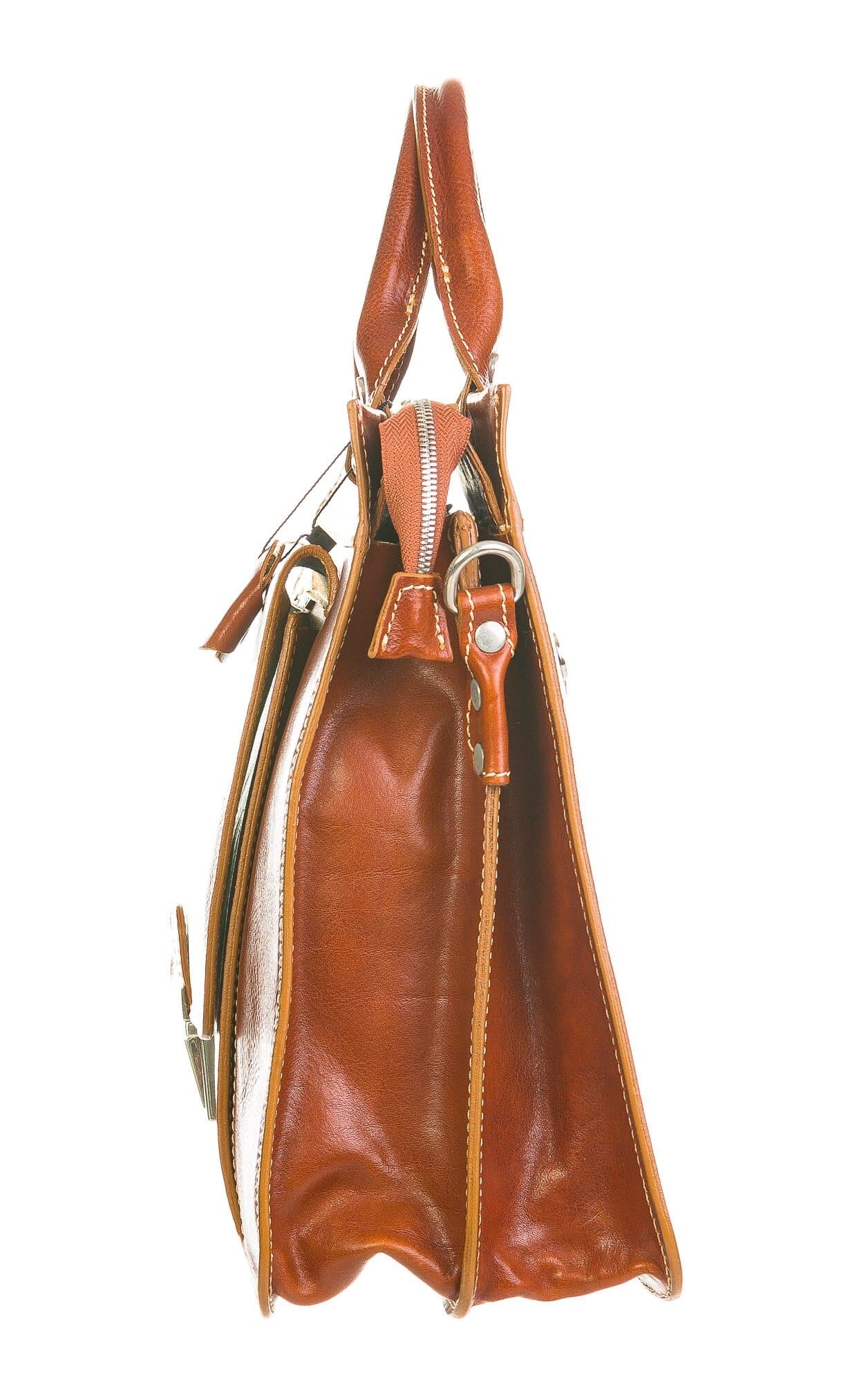 EMIDIO XXL: cartella ufficio / borsa lavoro, uomo / donna, in cuoio, colore : MIELE, Made in Italy