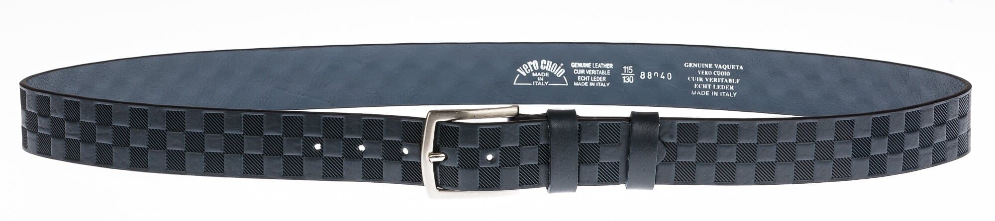 Cintura uomo in vera pelle mod. MAROSTICA colore BLU, CHIAROSCURO, Made in Italy