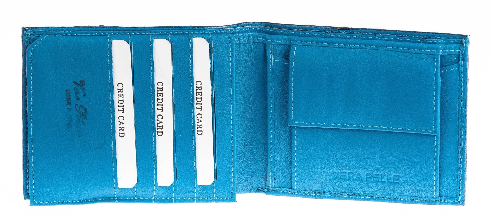 MAURITIUS: portafoglio uomo in pelle di pitone, colore: AZZURRO-ROCCIA, Made in Italy.