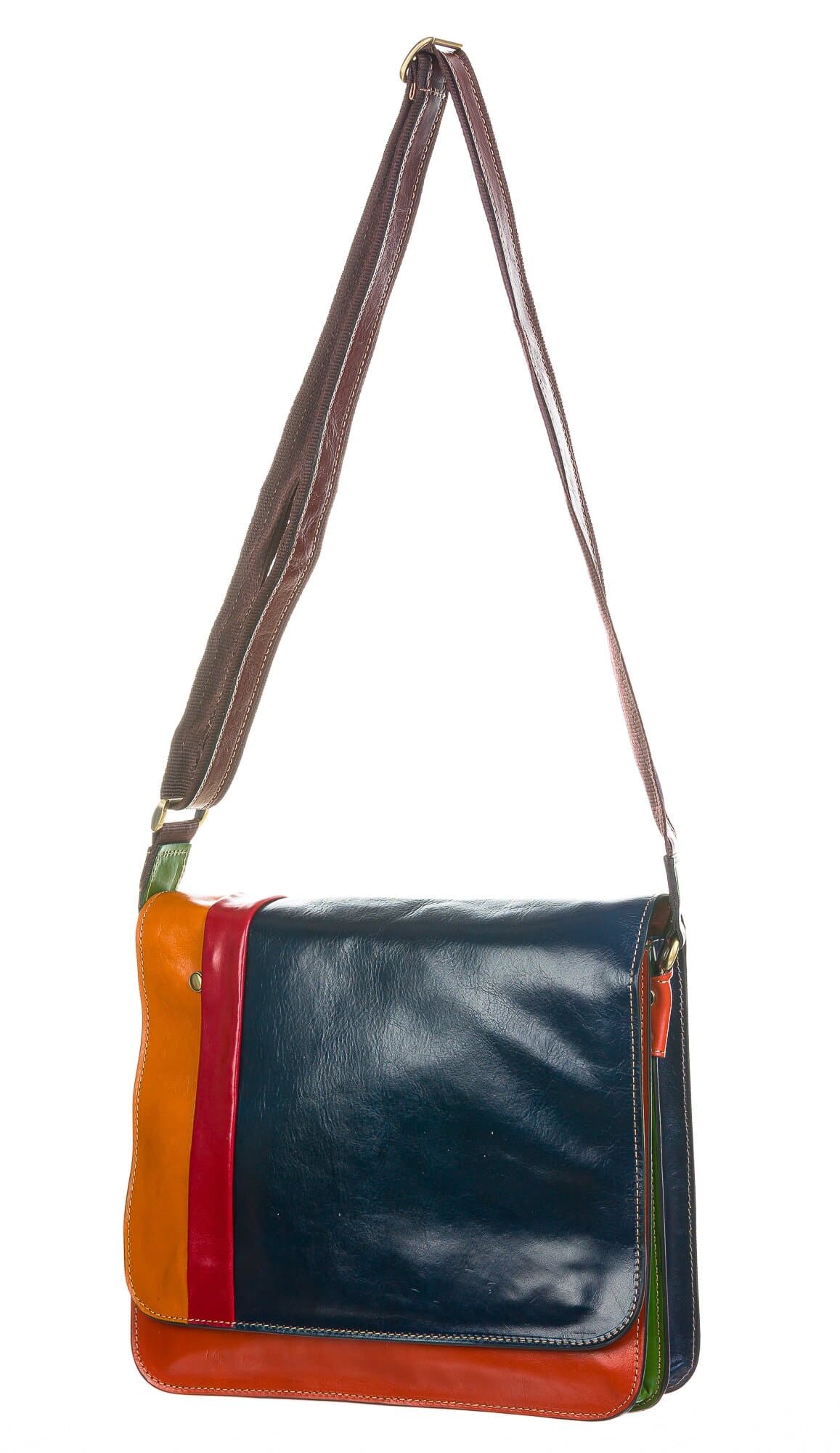 Borsa Messenger a tracolla da uomo in vera pelle primo fiore, DONATELLO, MULTICOLORE, SANTINI