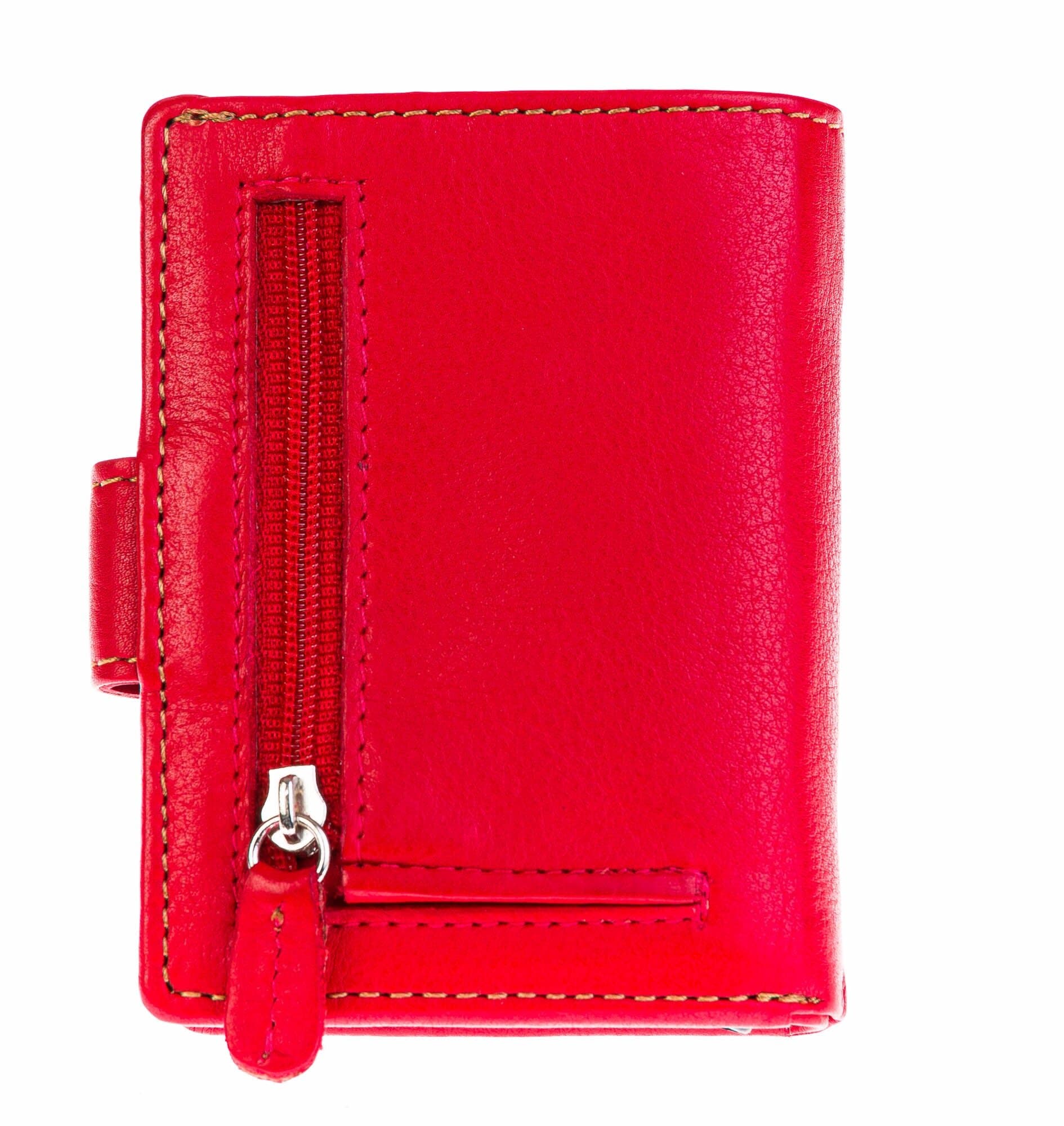 Portafoglio in vera pelle e porta carte di credito in alluminio, da uomo CALEDON con BLOCCO RFID, colore ROSSO, CHIAROSCURO