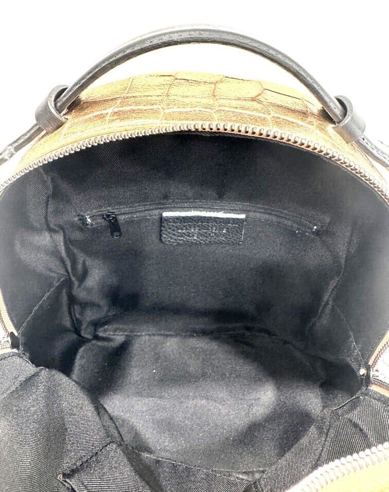 Monte NEVIS : zaino donna, vera pelle, stampa cocco, colore: ORO RAMATO METALLIZATO, CHIAROSCURO, Made in Italy